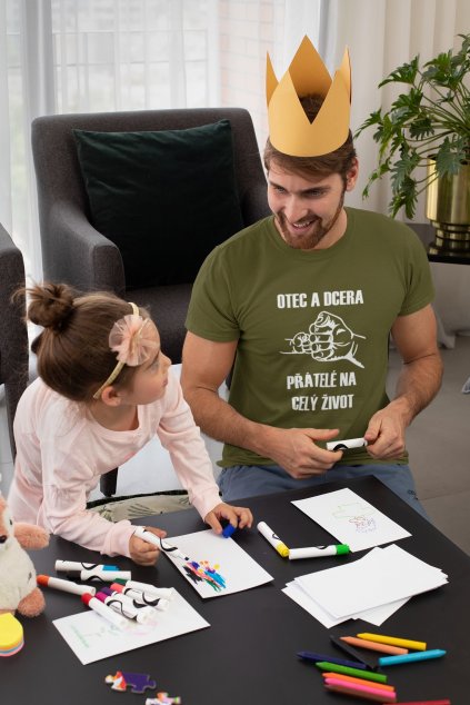 t shirt mockup featuring a man drawing with his daughter at home 33068 (1)