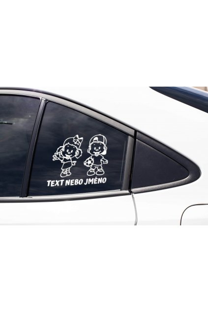 Samolepka Děti v autě s vlastním textem