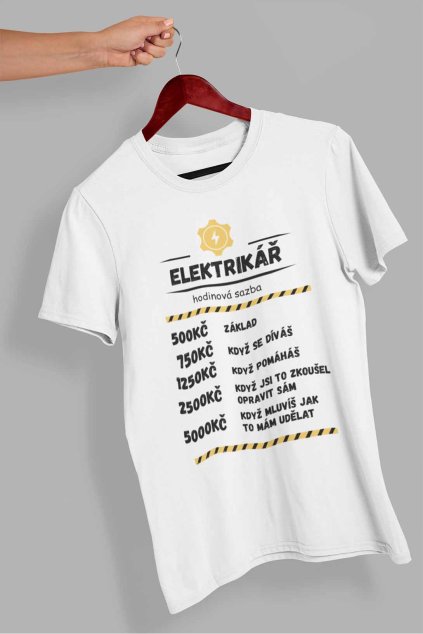 Pánské tričko s nápisem Elektrikář
