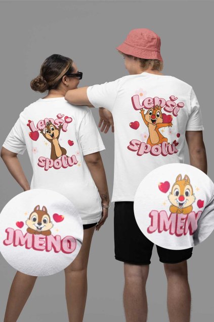 Trička pro páry Chip a Dale s jmény