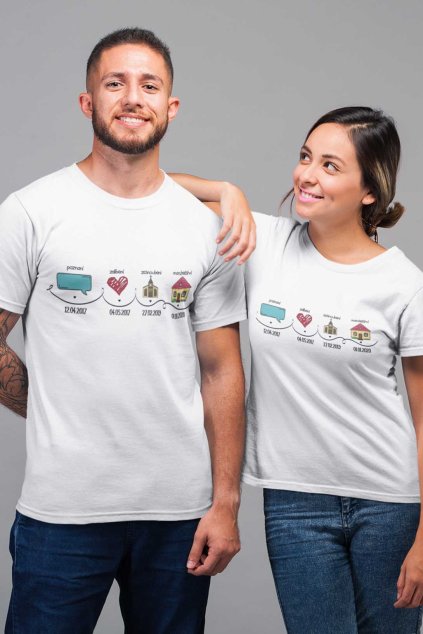 Trička pro páry s daty