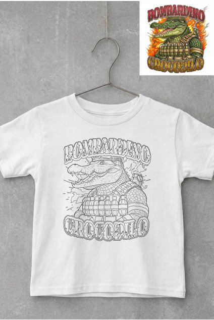 Dětské vymalovávací tričko Bombardino Crocodilo