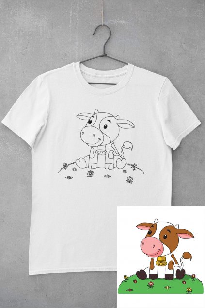 Dětské tričko vymaluj si Kravička
