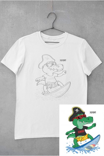 Dětské tričko vymaluj si Krokodýl