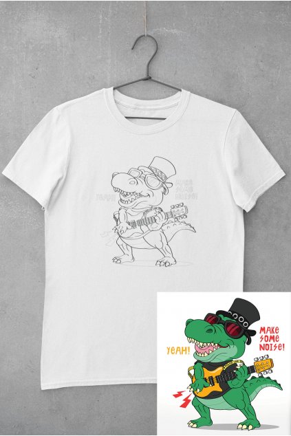 Dětské tričko vymaluj si Krokodýl s kytarou