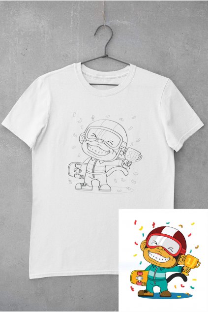 Dětské triko vymaluj si Opice