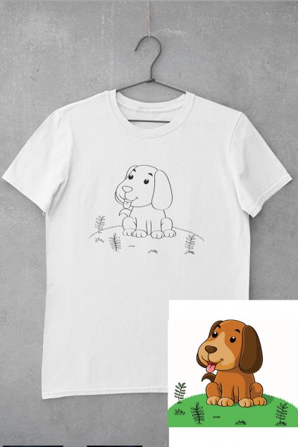 Dětské tričko vymaluj si Pejsek