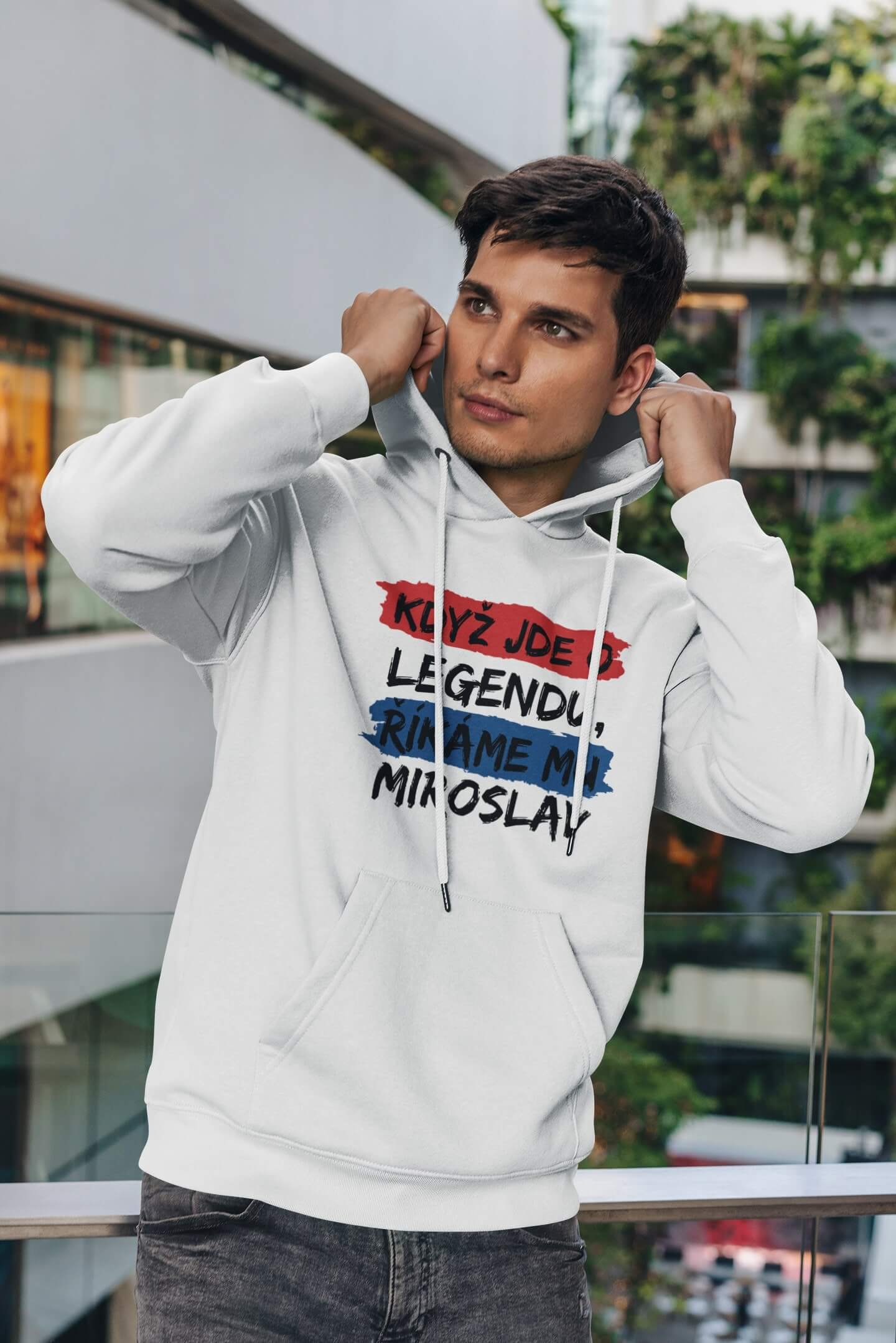 Pánská mikina Miroslav Barva: Bíla