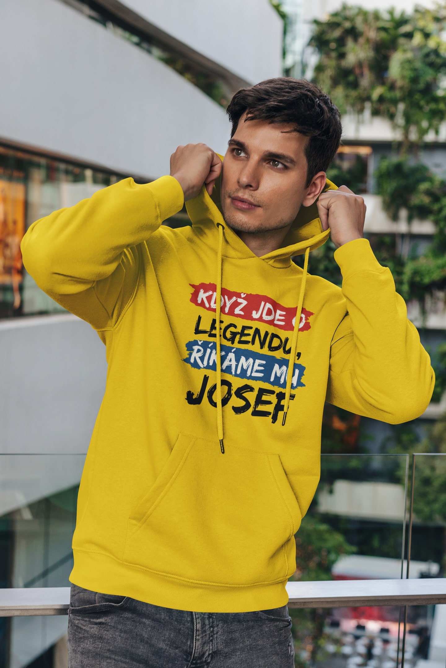 Pánská mikina Josef Barva: Žlutá