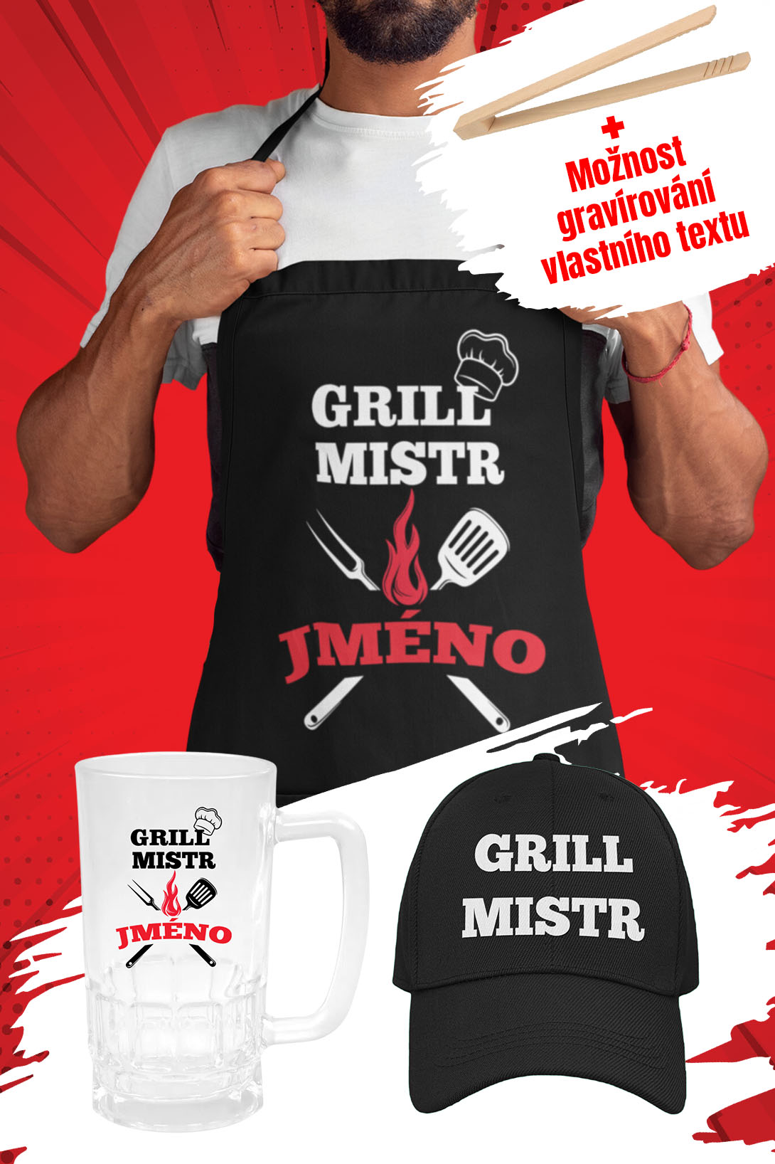 ZÁSTĚRA SET - GRIL MISTR S VLASTNÍM JMÉNEM