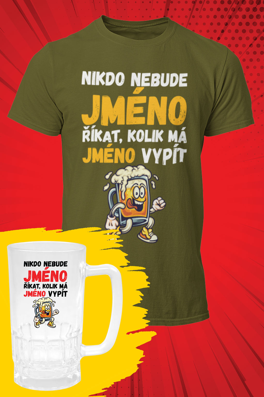 Pánské tričko Nikdo nebude říkat - SET Barva: Khaki, Velikost: XS