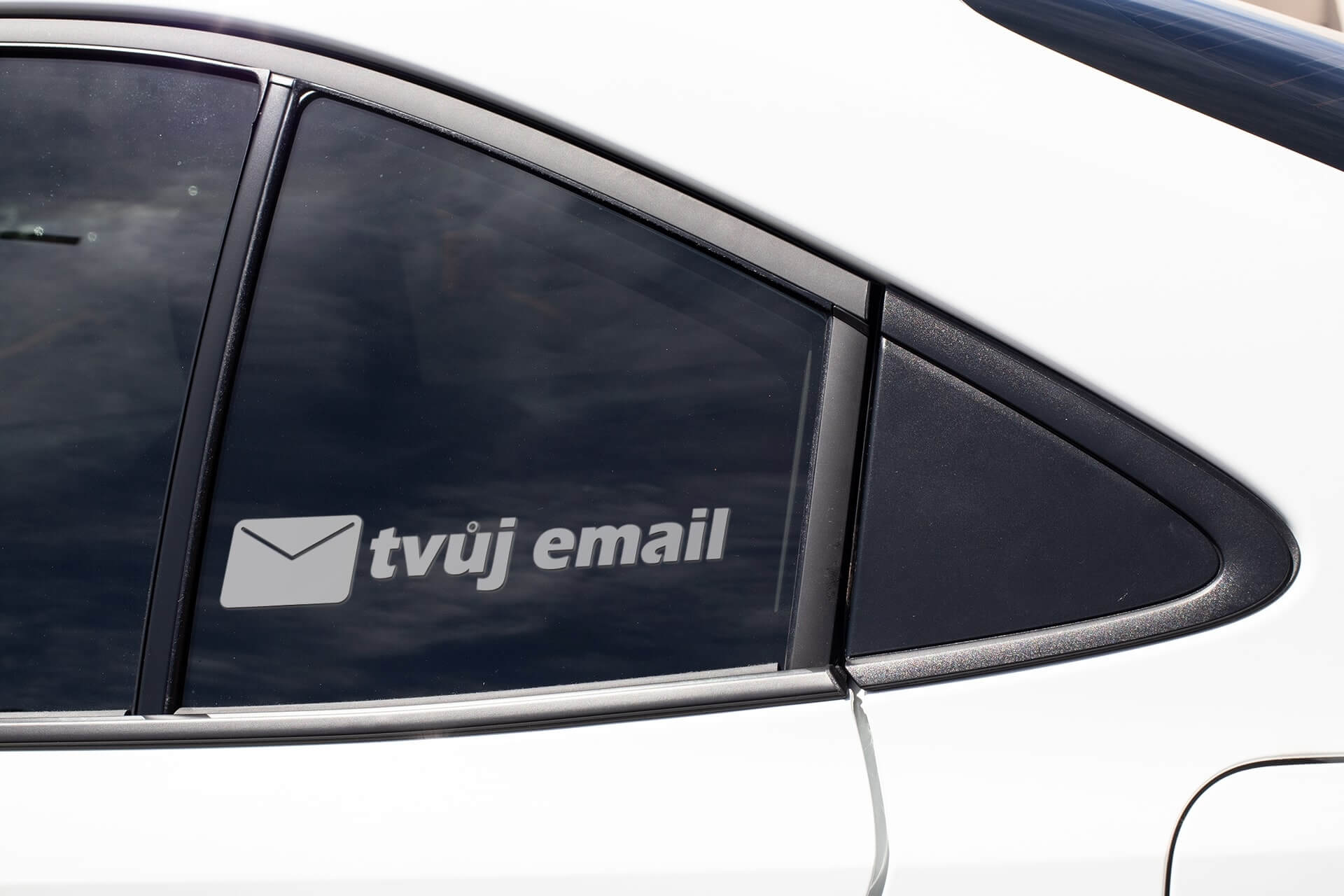 Nálepka Tvůj email Barva: Stříbrná, Velikost: Šířka 20cm
