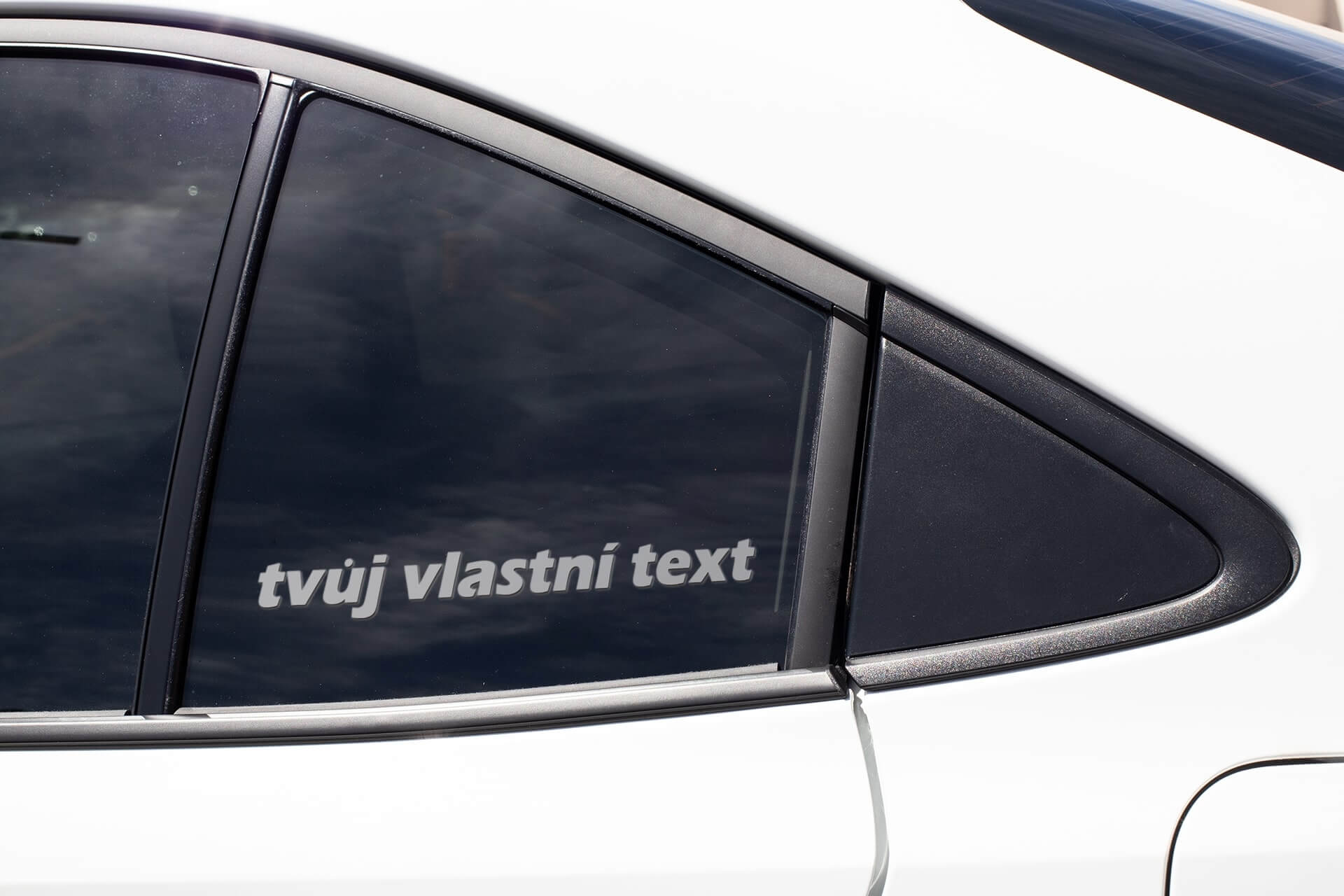 Nálepka Tvůj vlastní text Barva: Stříbrná, Velikost: Šířka 20cm