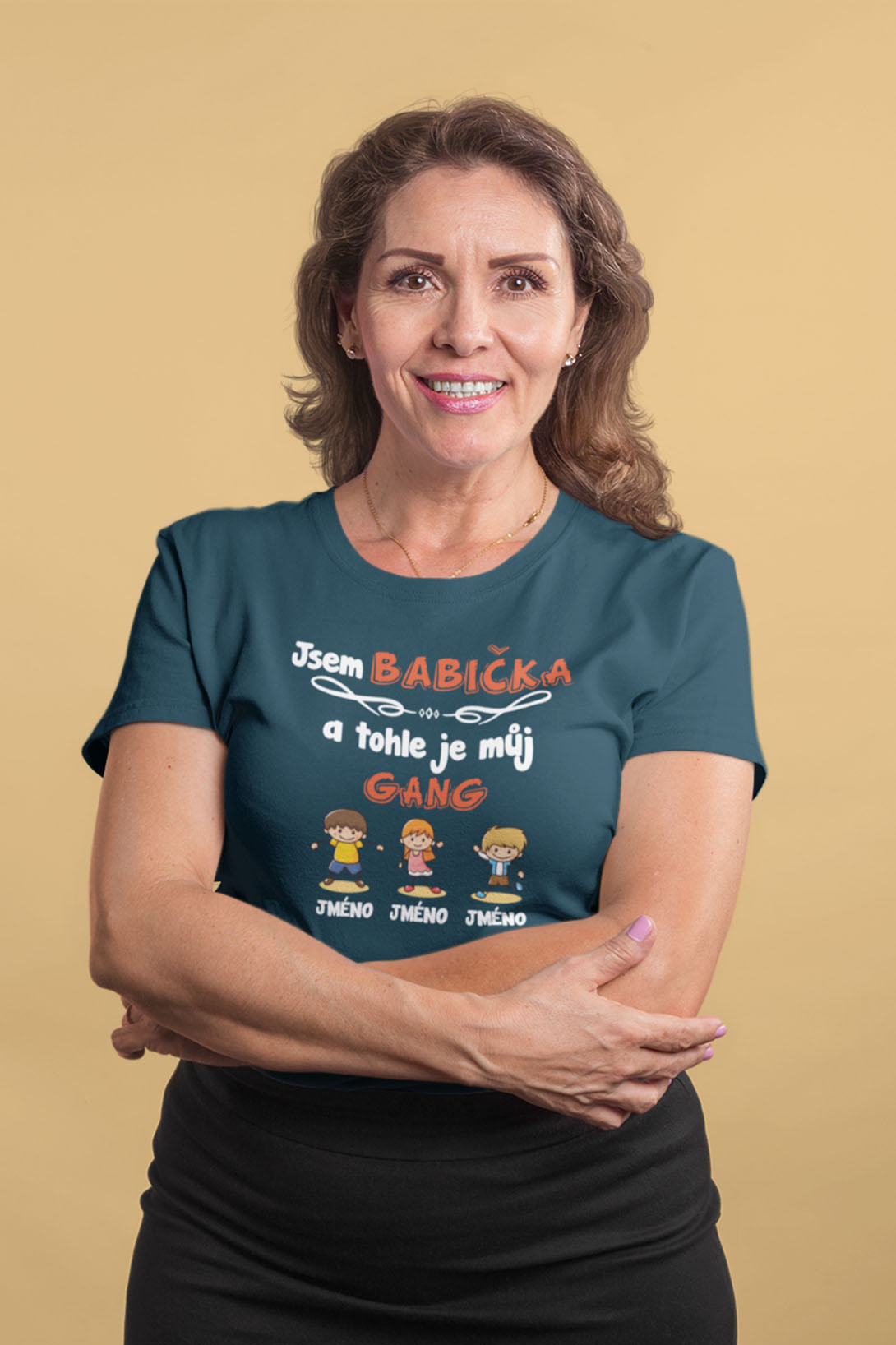 Dámské tričko Babiččin gang Barva: Petrolejová modrá, Velikost: 2XL