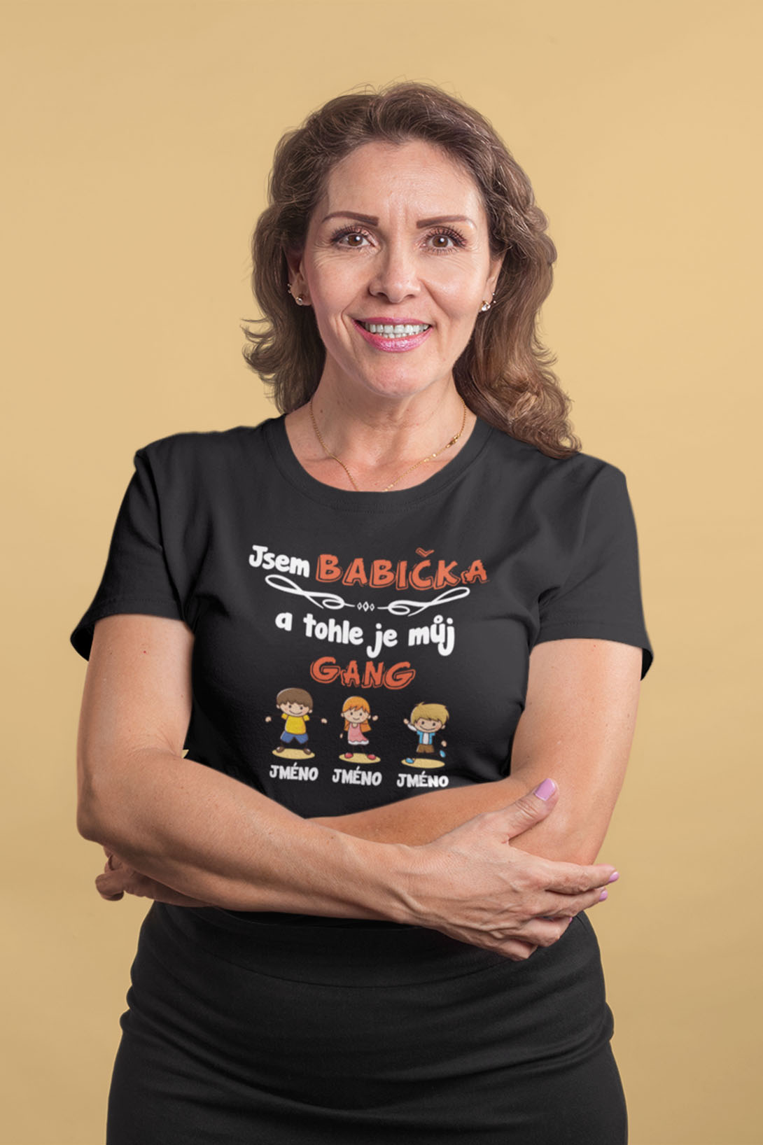 Dámské tričko Babiččin gang Barva: Černá, Velikost: XS