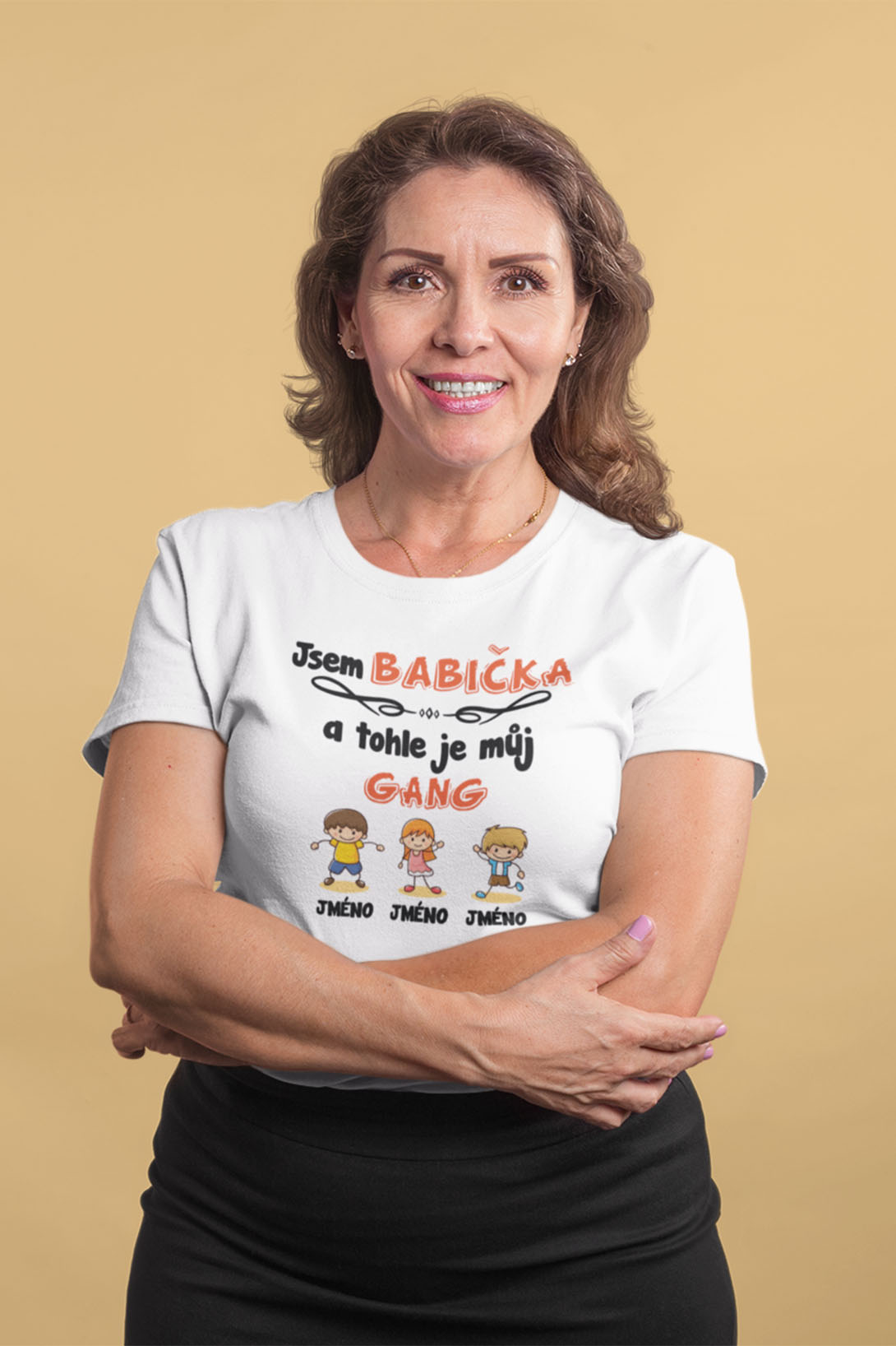 Dámské tričko Babiččin gang Barva: Bíla, Velikost: L