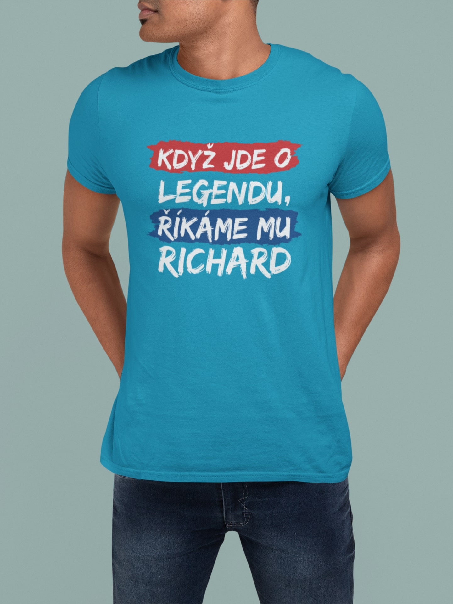 Pánske tričko Richard Barva: Tyrkysová