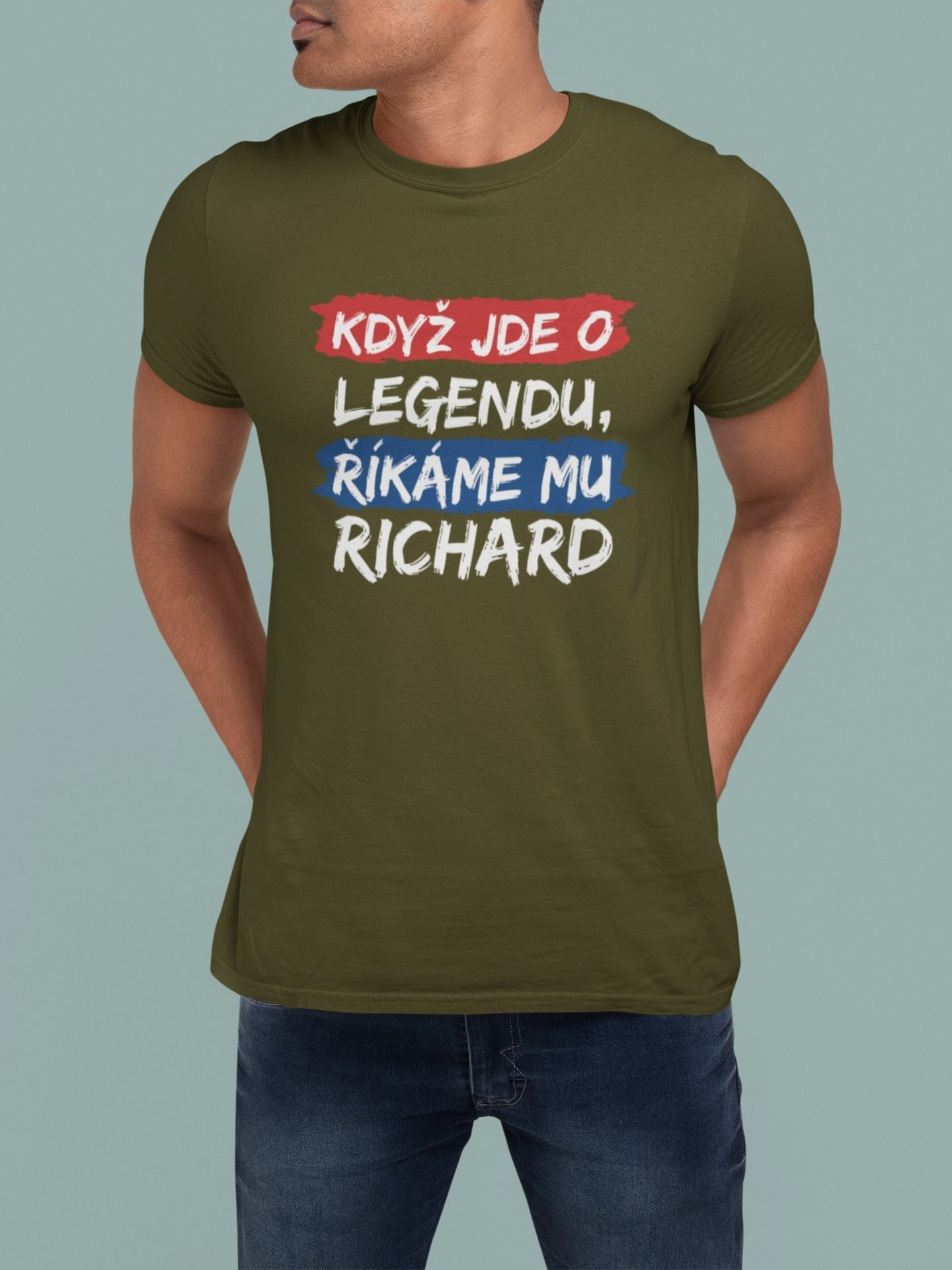 Pánske tričko Richard Barva: Khaki