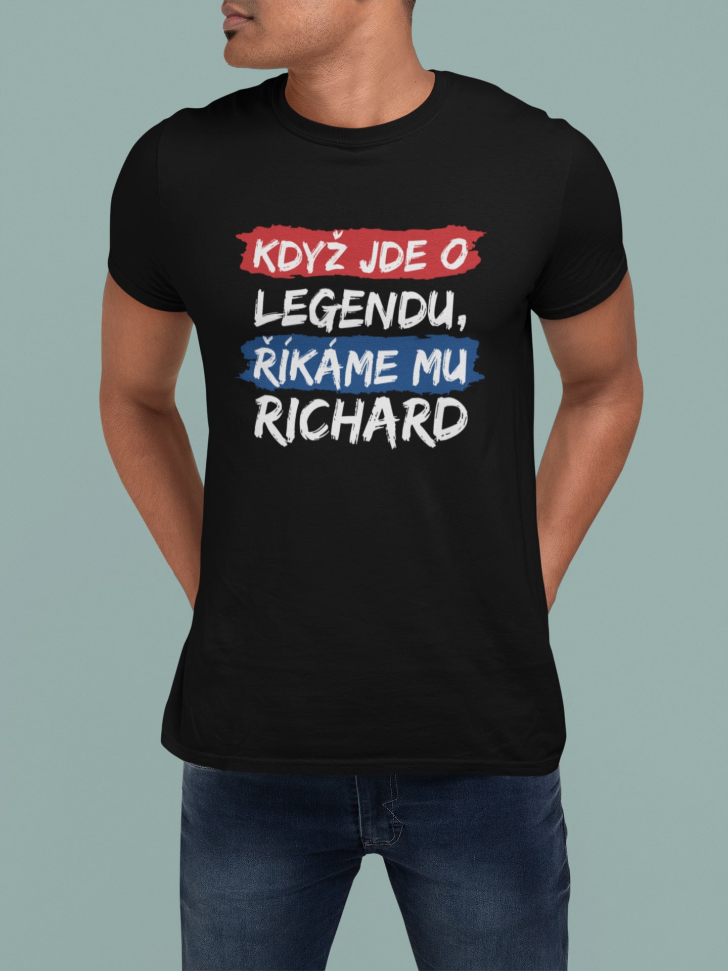 Pánske tričko Richard Barva: Černá