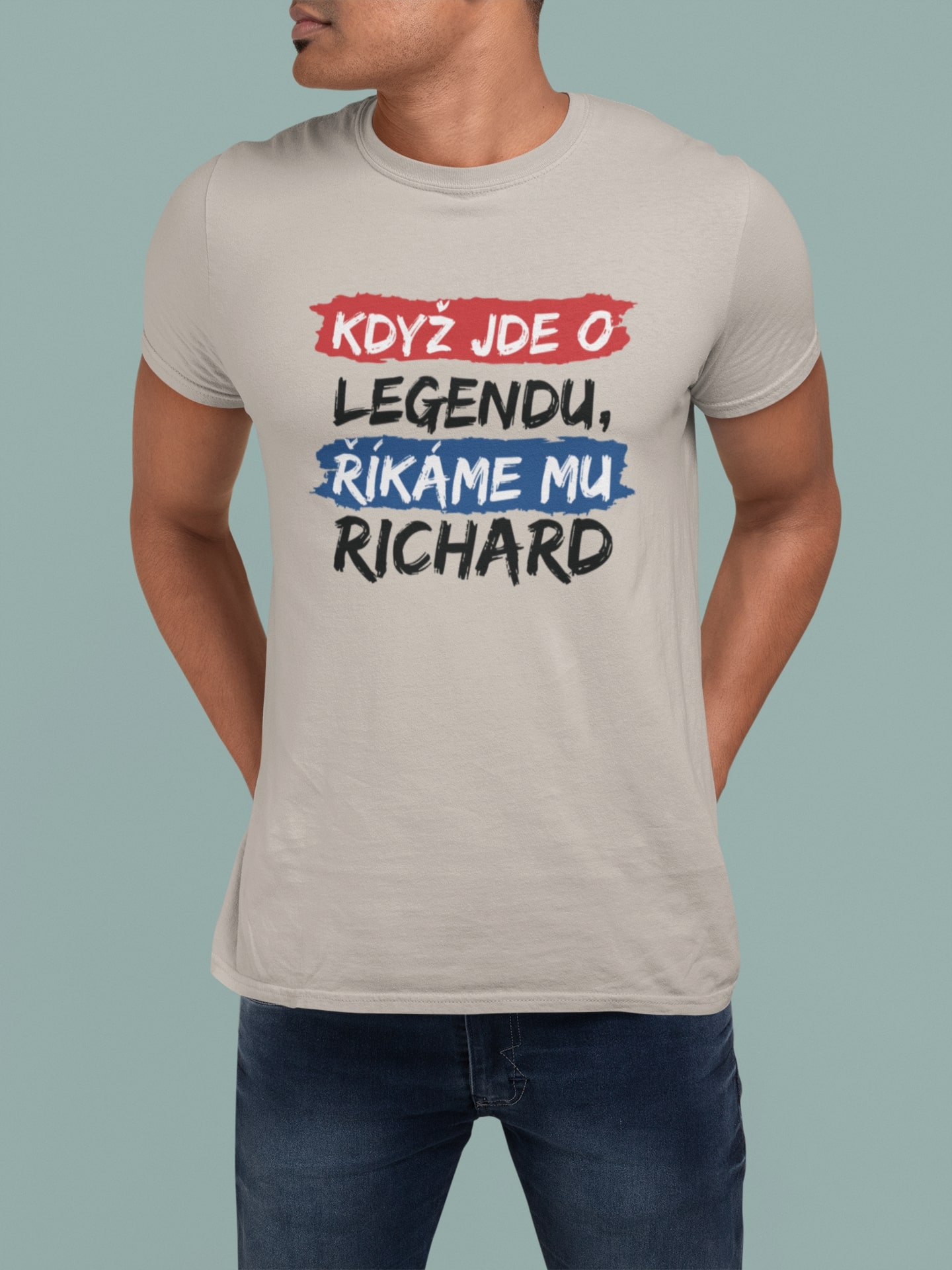 Pánske tričko Richard Barva: Ledově šedá