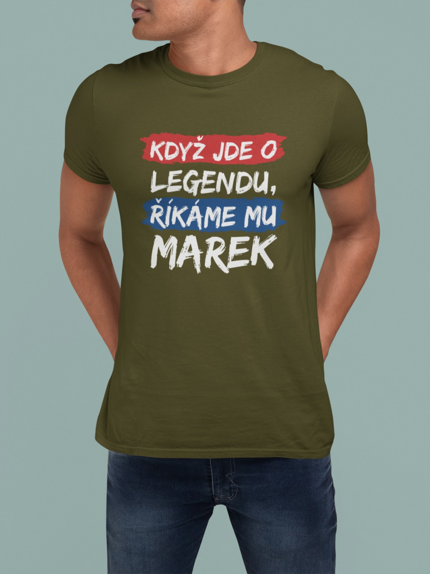 Pánske tričko Marek Barva: Khaki