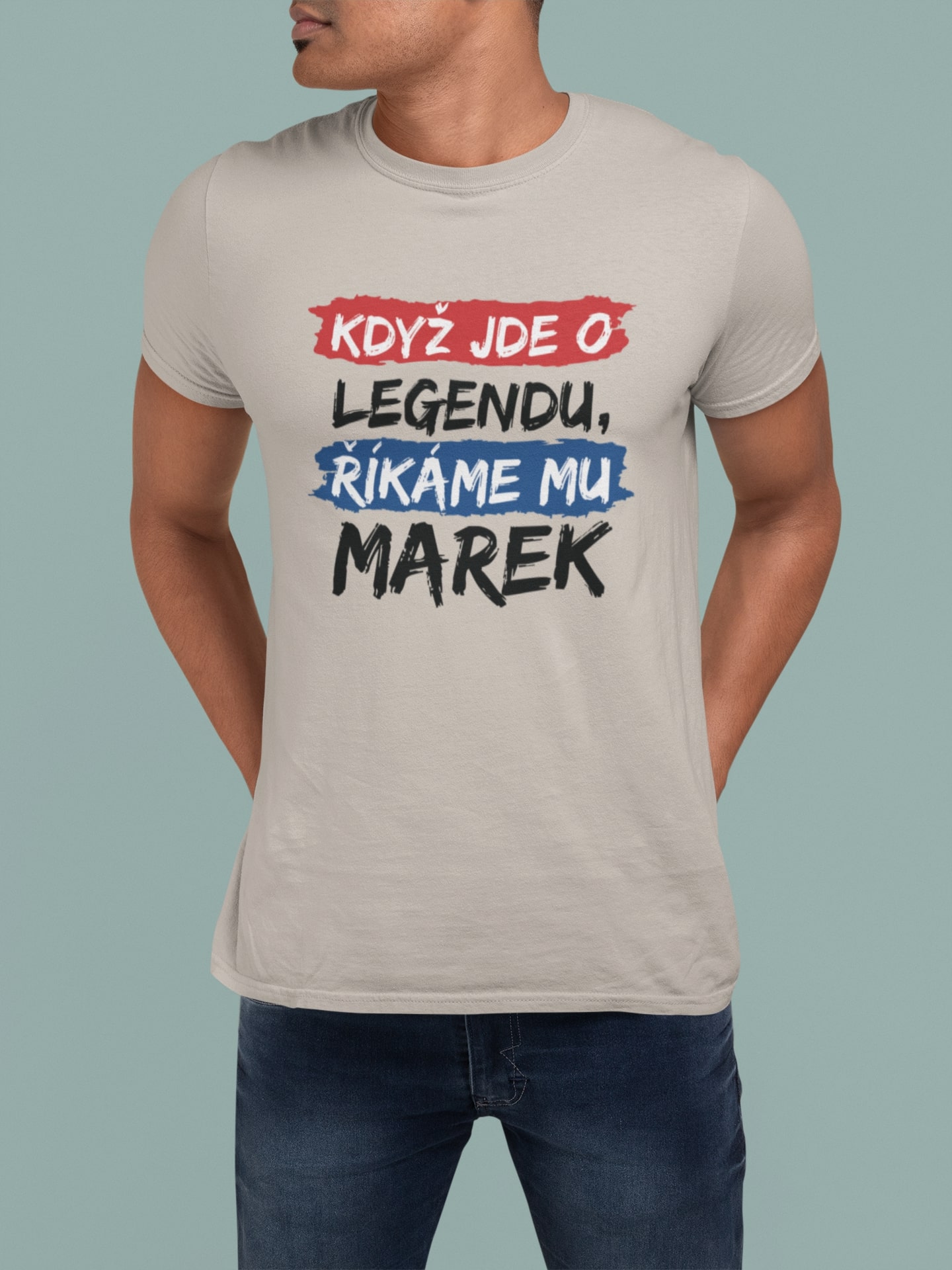 Pánske tričko Marek Barva: Ledově šedá