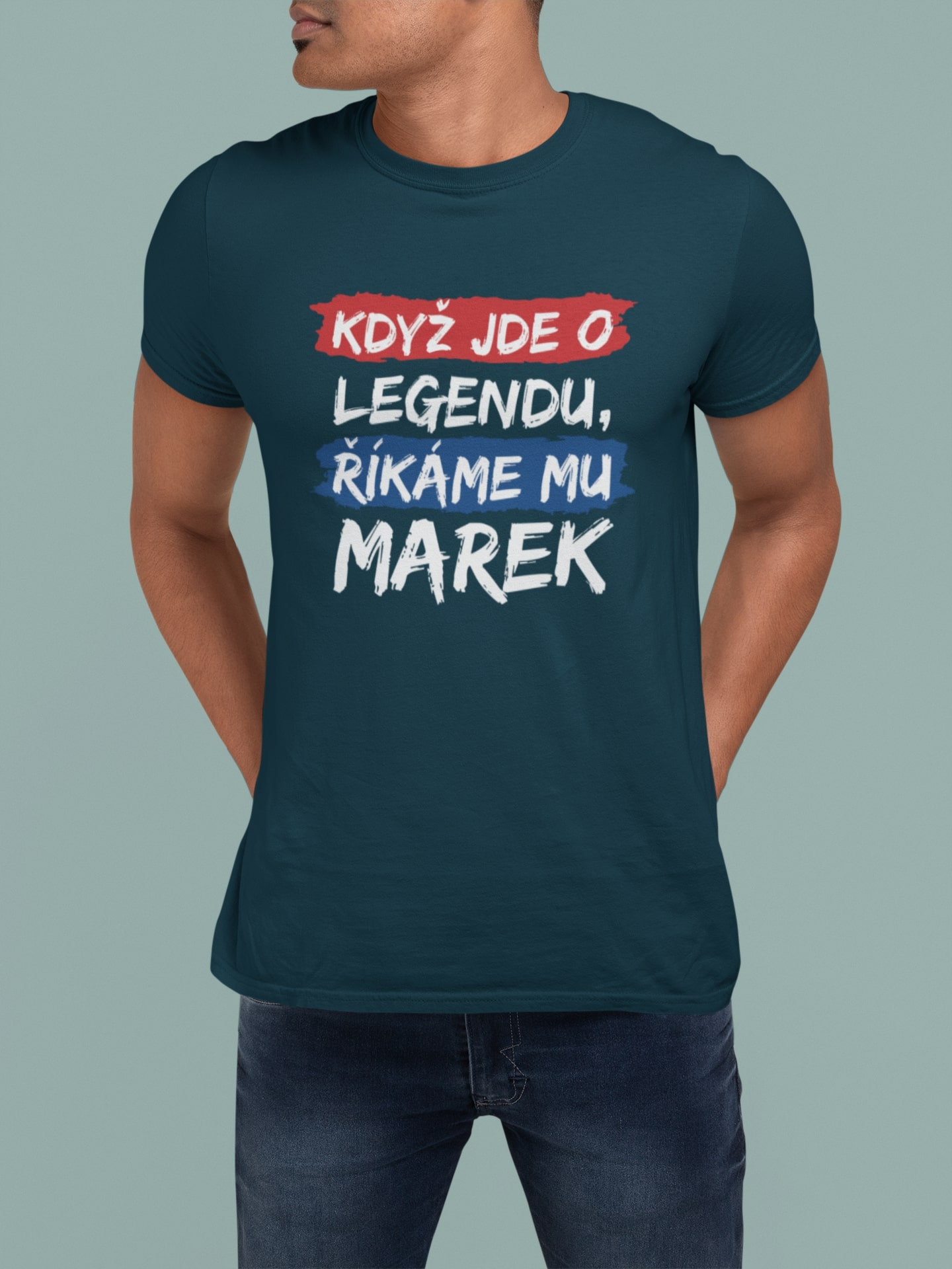 Pánske tričko Marek Barva: Petrolejová modrá