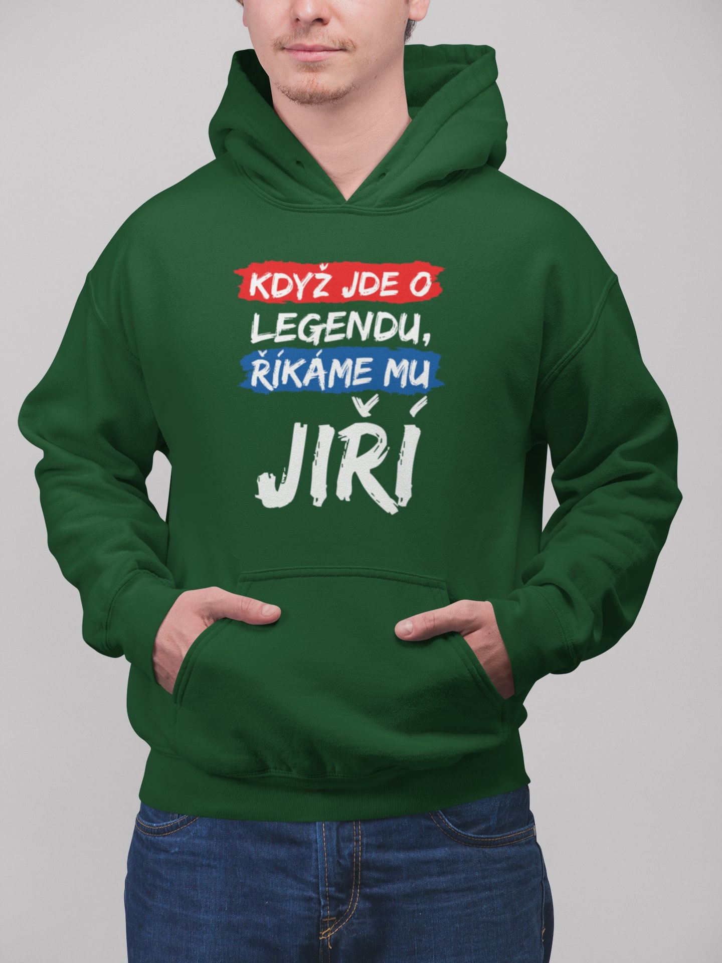 Pánska mikina Jiří Barva: Láhvově zelená