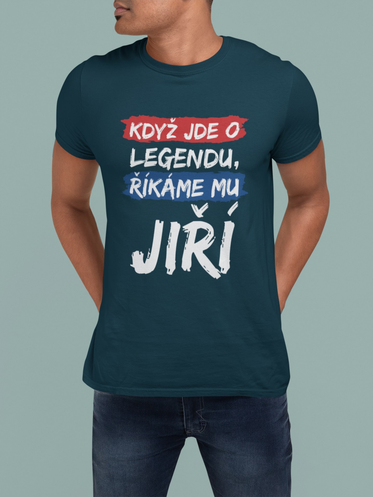 Pánske tričko Jiří Barva: Petrolejová modrá