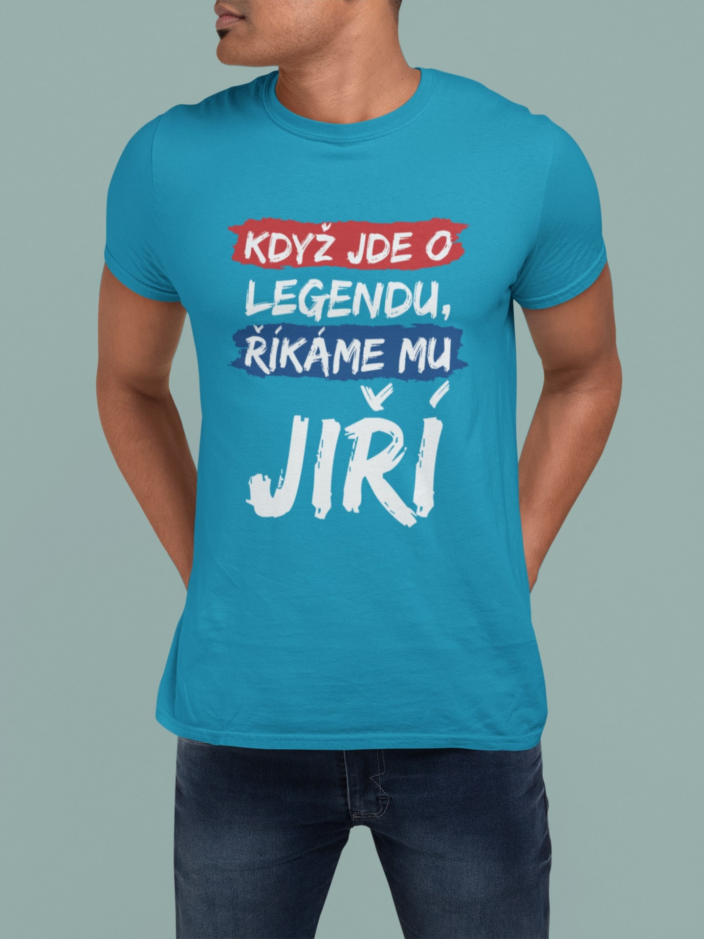 Pánske tričko Jiří Barva: Tyrkysová