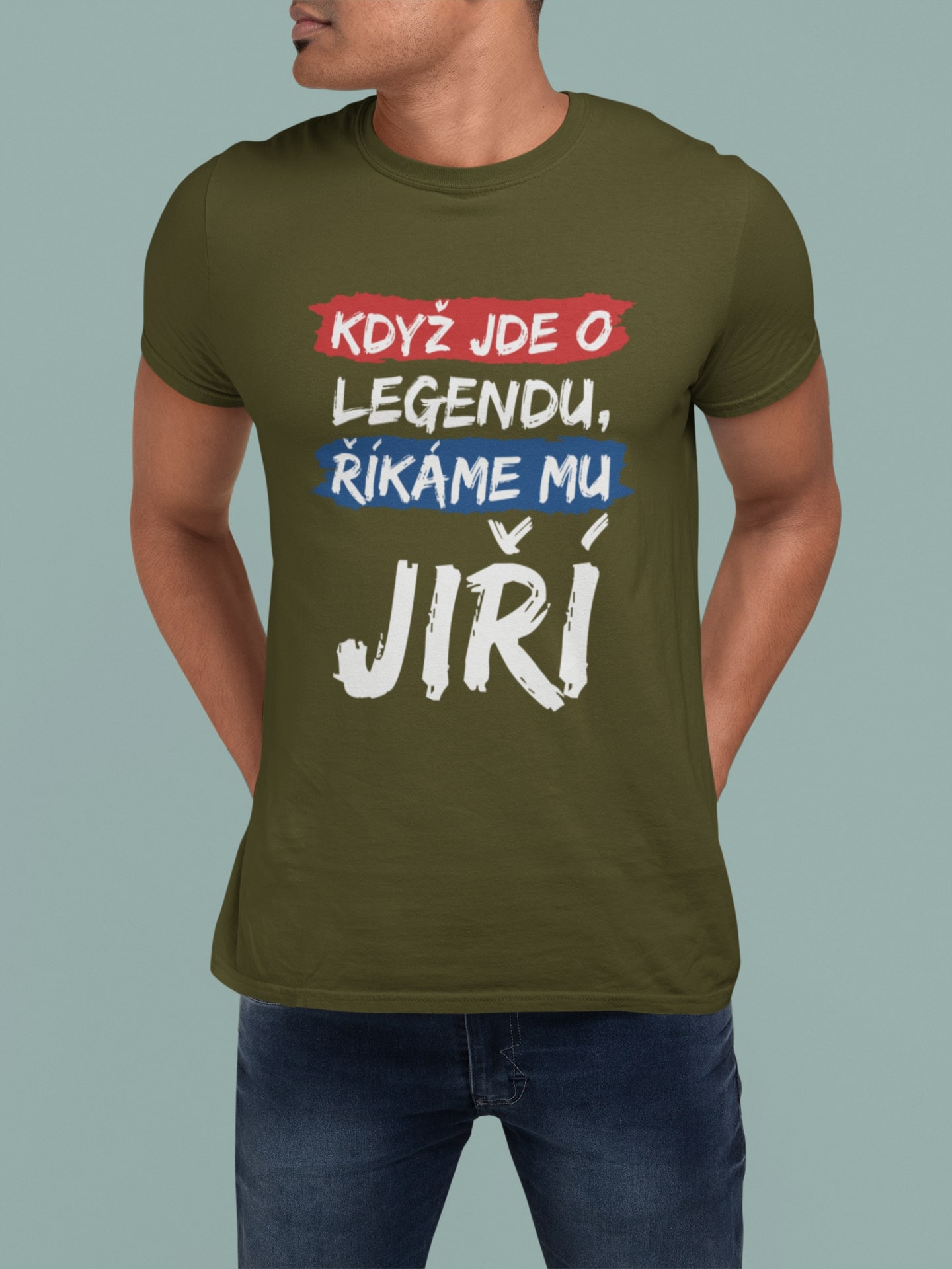 Pánske tričko Jiří Barva: Khaki