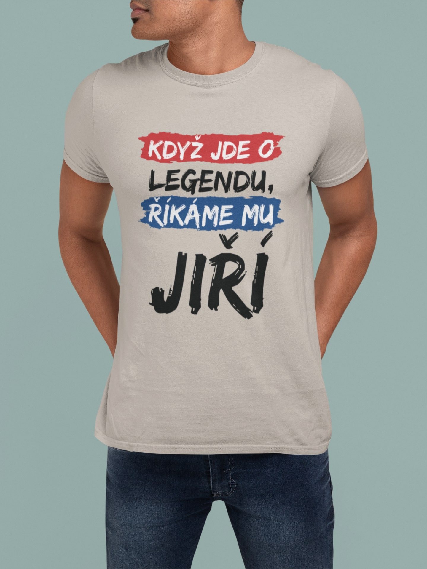 Pánske tričko Jiří Barva: Ledově šedá