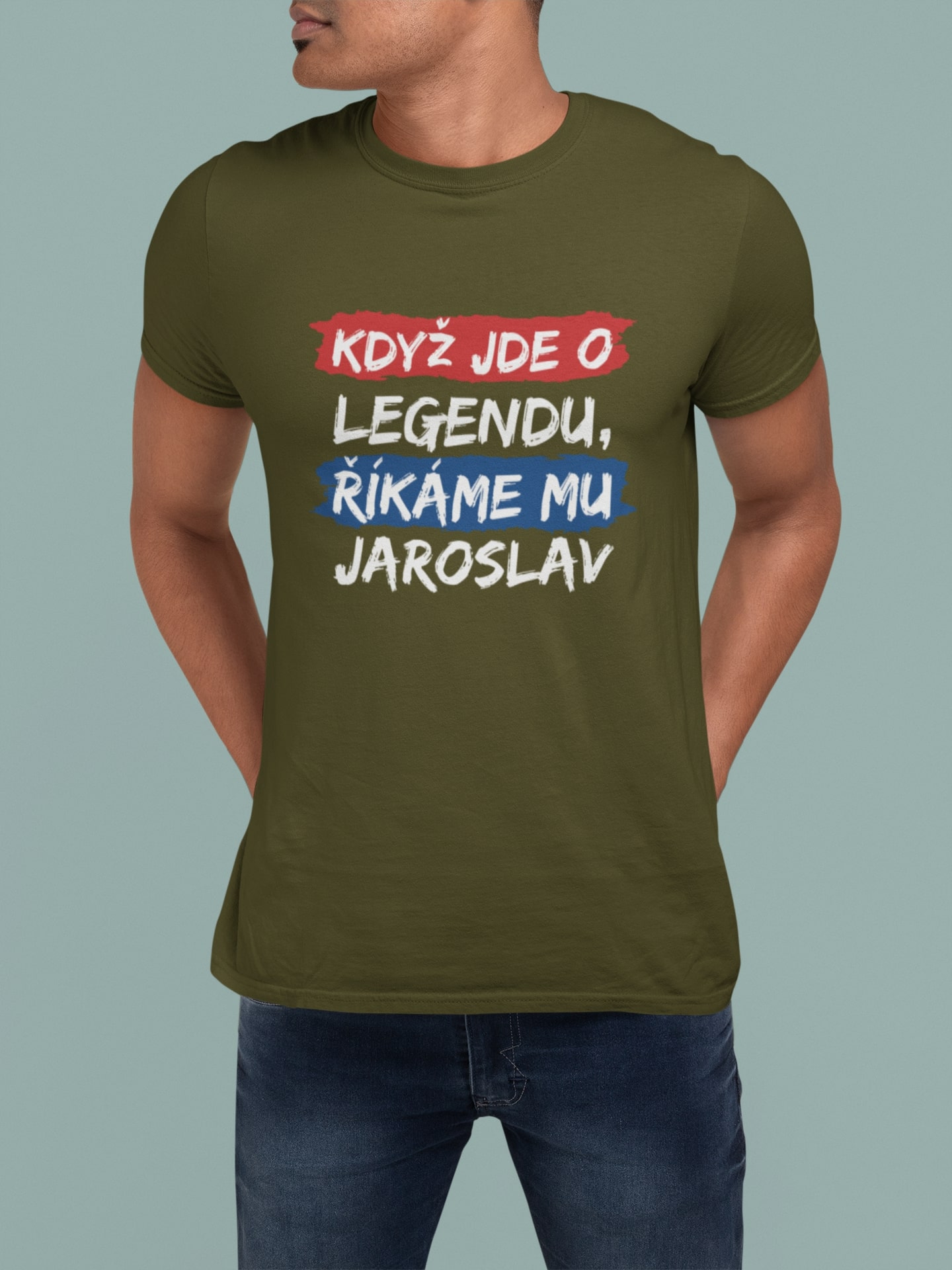 Pánske tričko Jaroslav Barva: Khaki