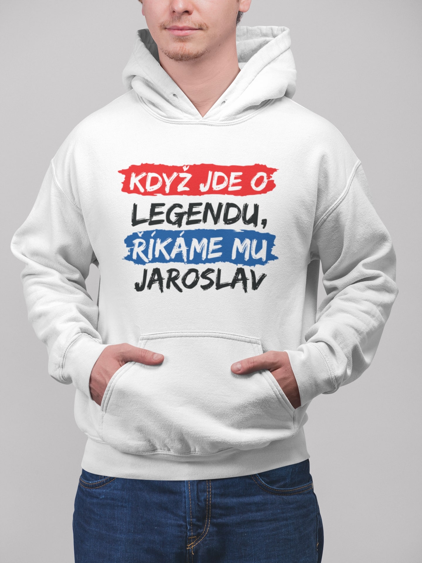 Pánska mikina Jaroslav Barva: Bíla