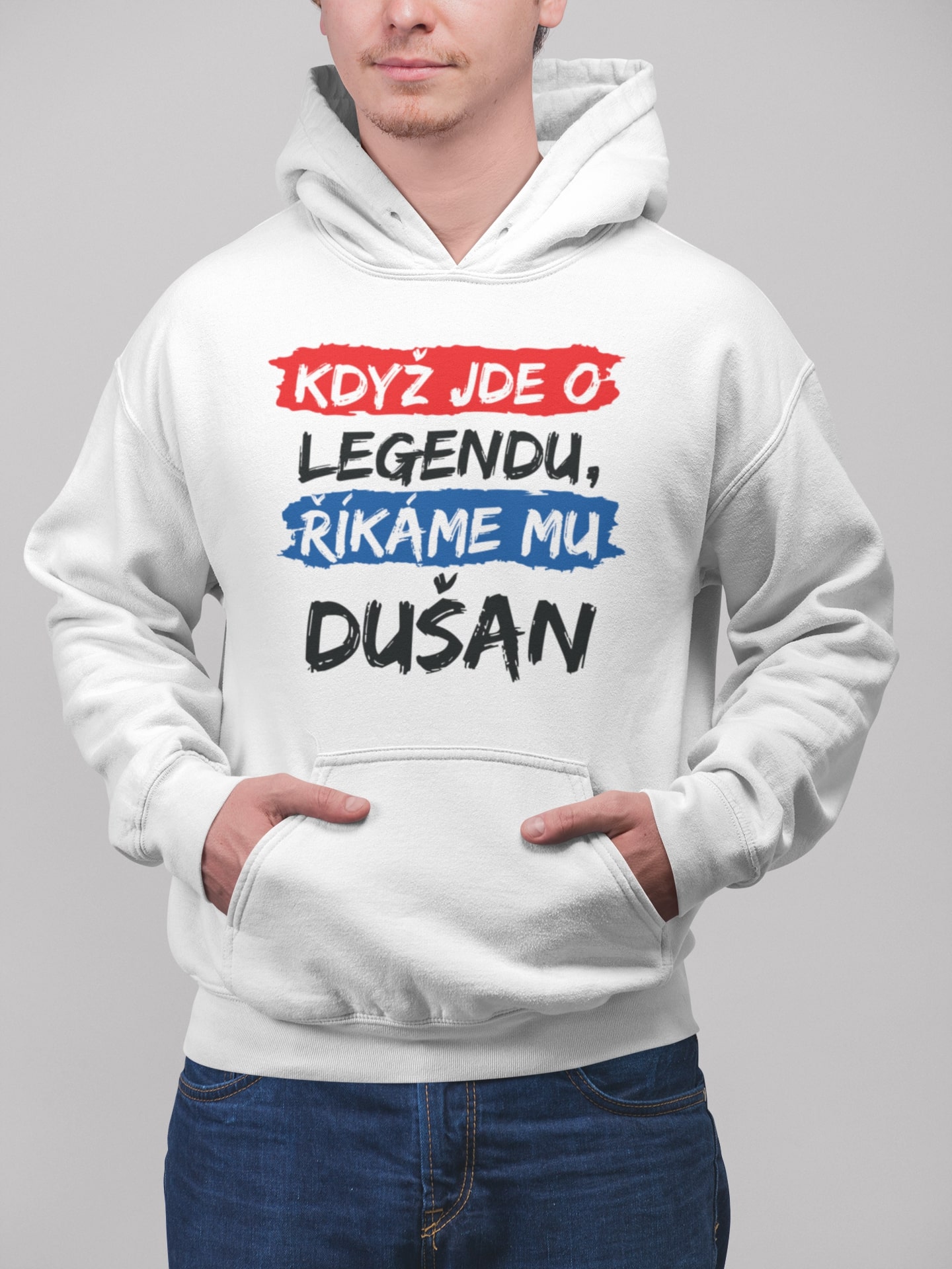 Pánska mikina Dušan Barva: Bíla