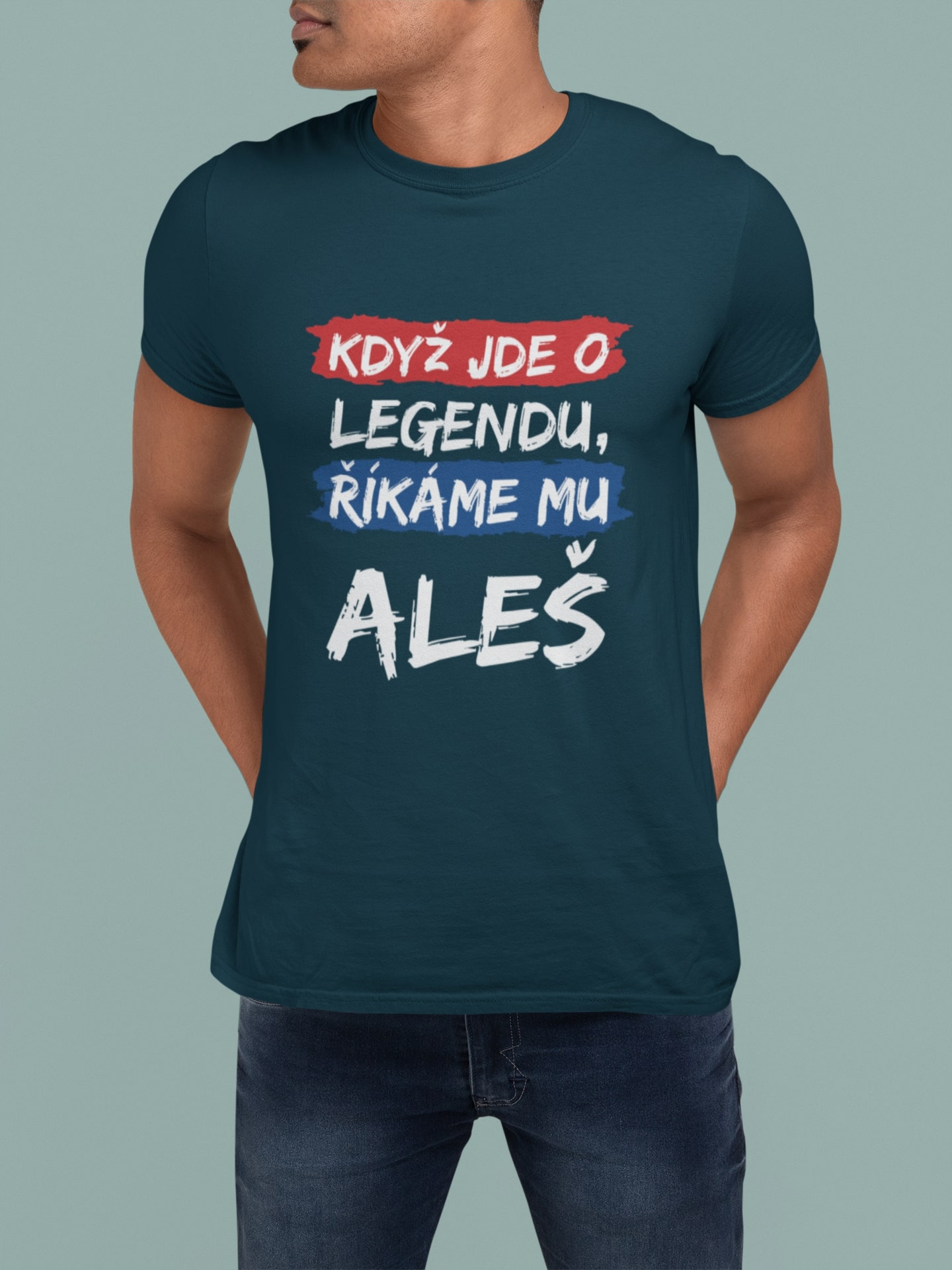 Pánske tričko Aleš Barva: Petrolejová modrá