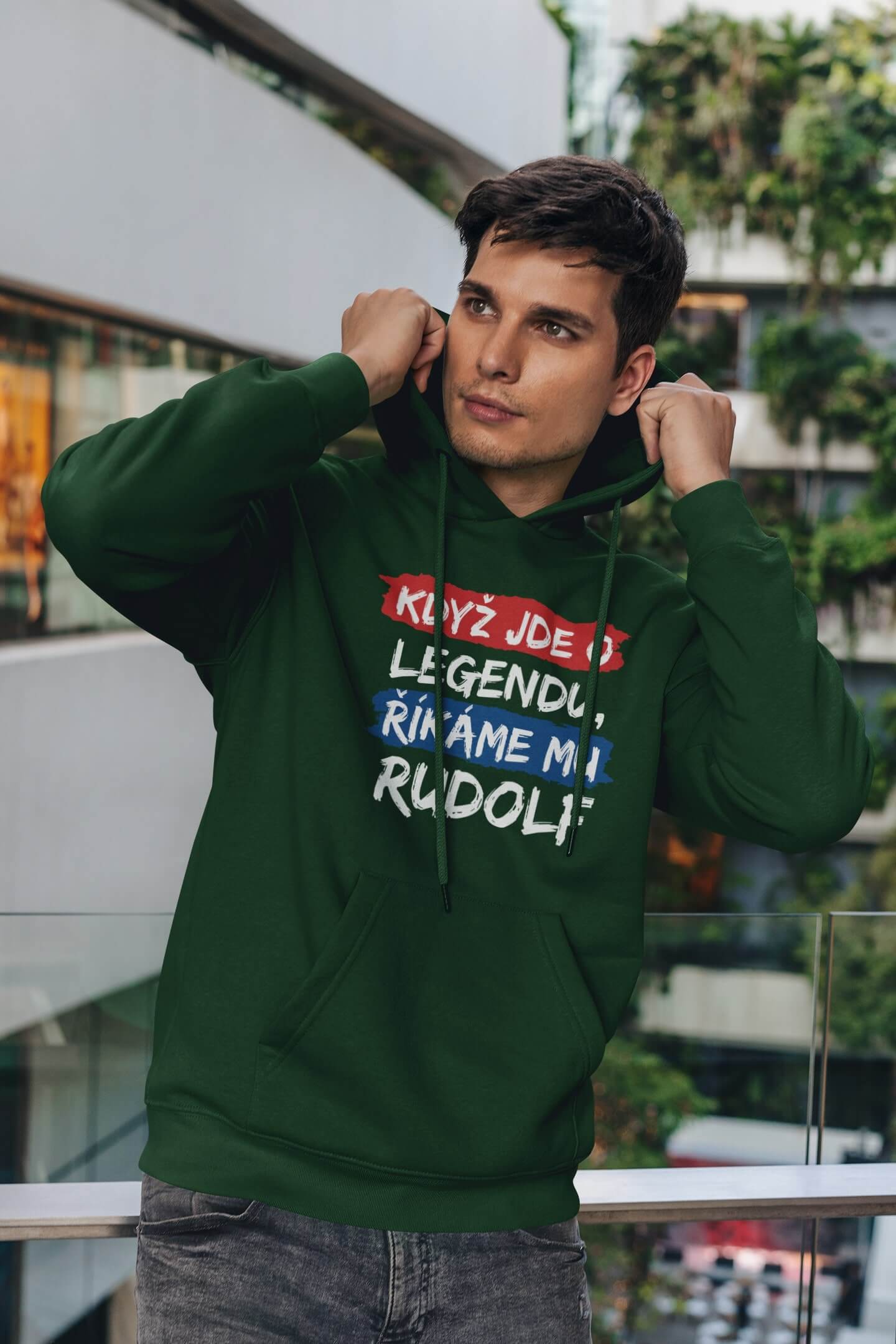 Pánská mikina Rudolf Barva: Láhvově zelená