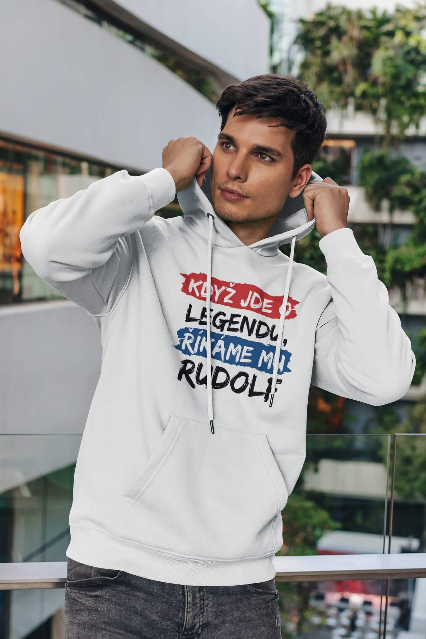 Pánská mikina Rudolf Barva: Bíla