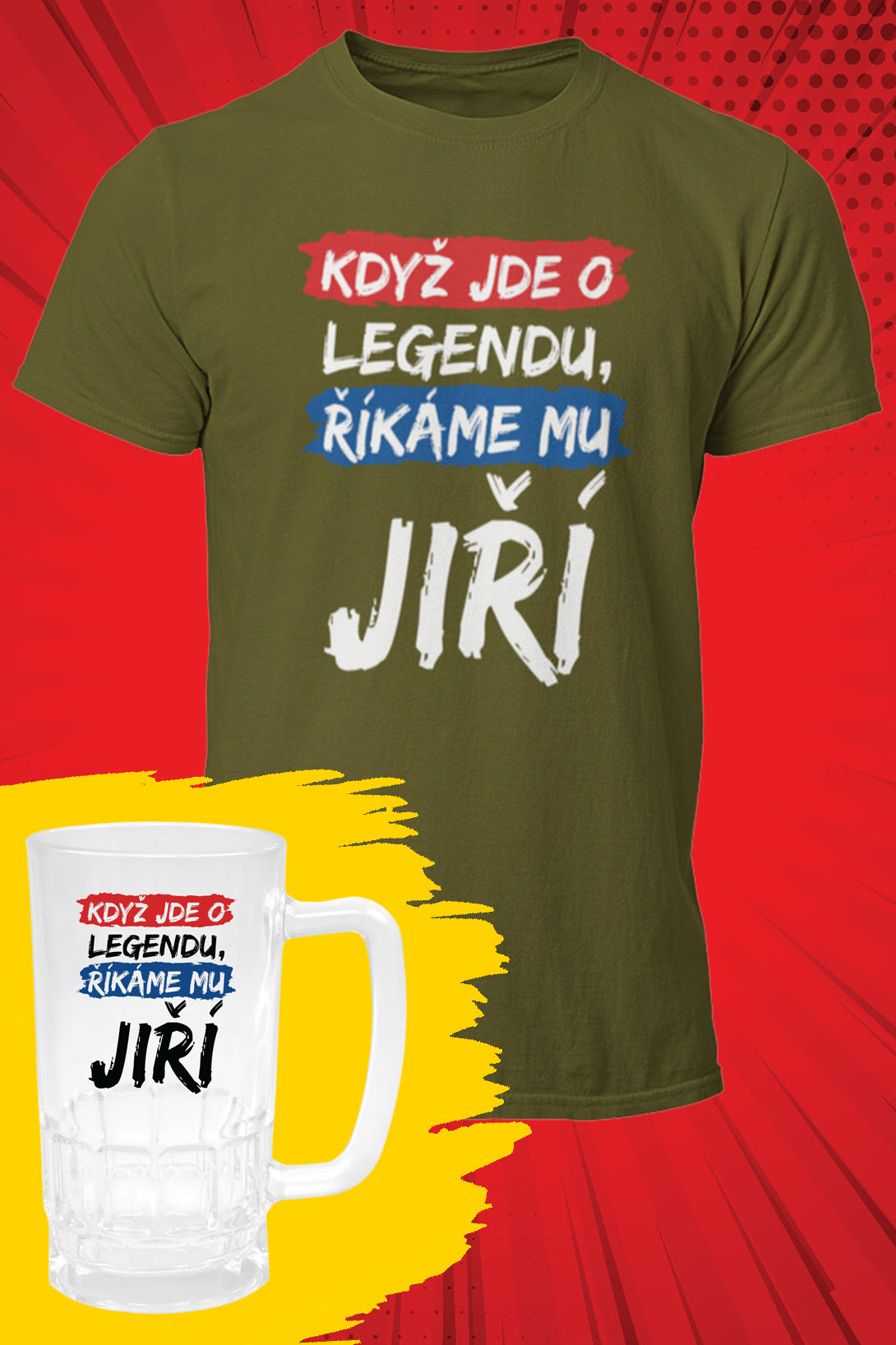 Pánské tričko Jiří - SET Barva: Khaki