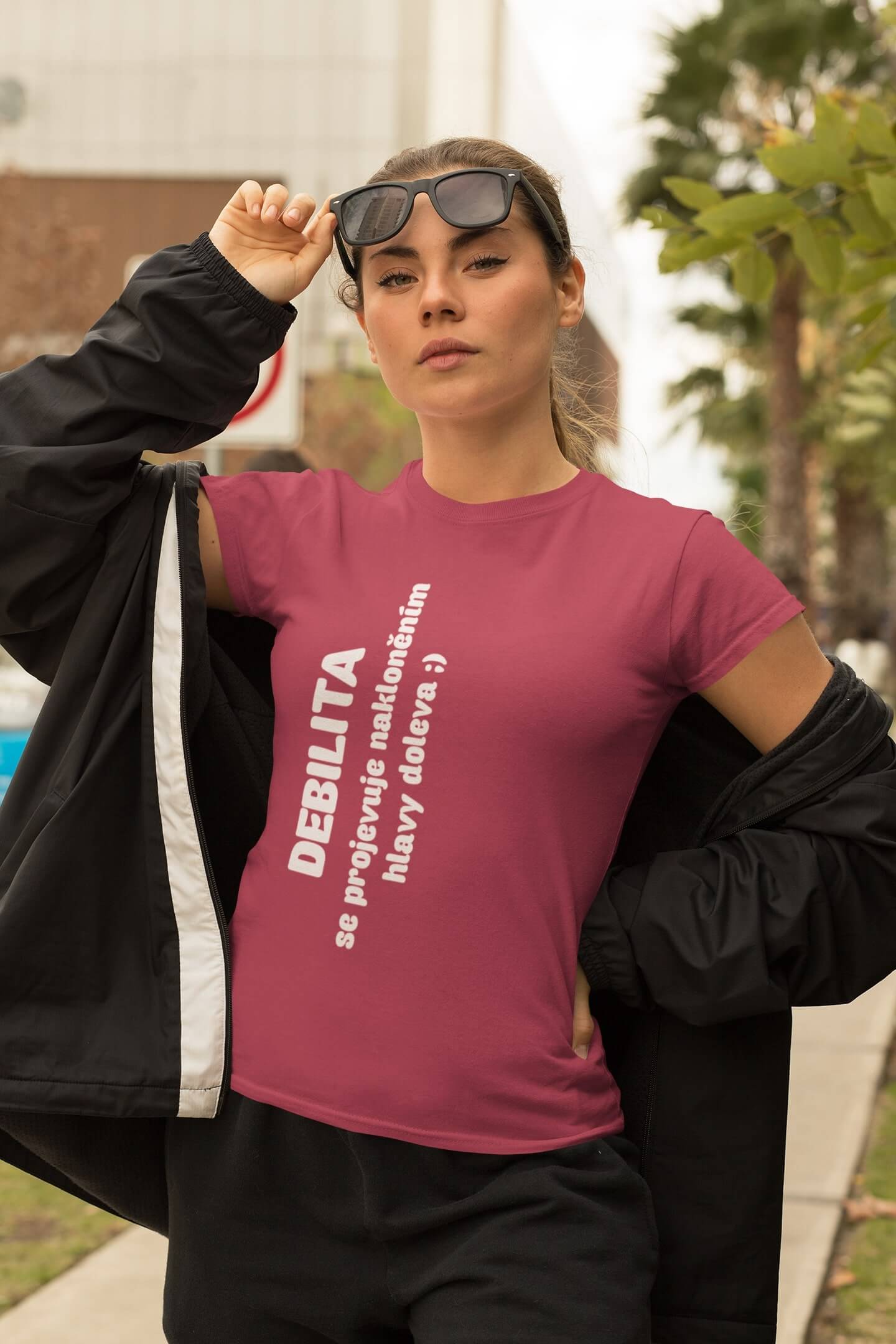 Dámské tričko Debilita Barva: Purpurová, Velikost: XL