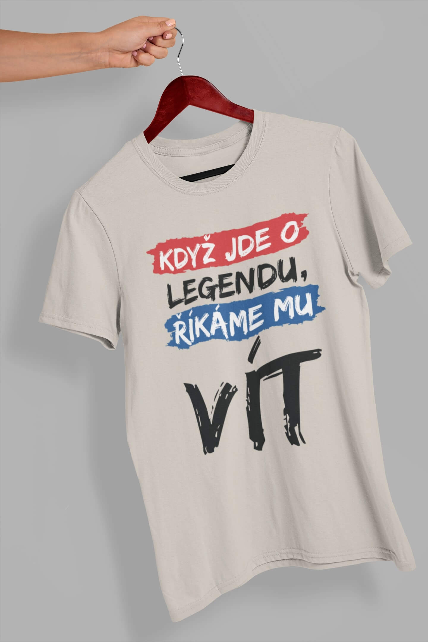 Pánské tričko Vít Barva: Ledově šedá