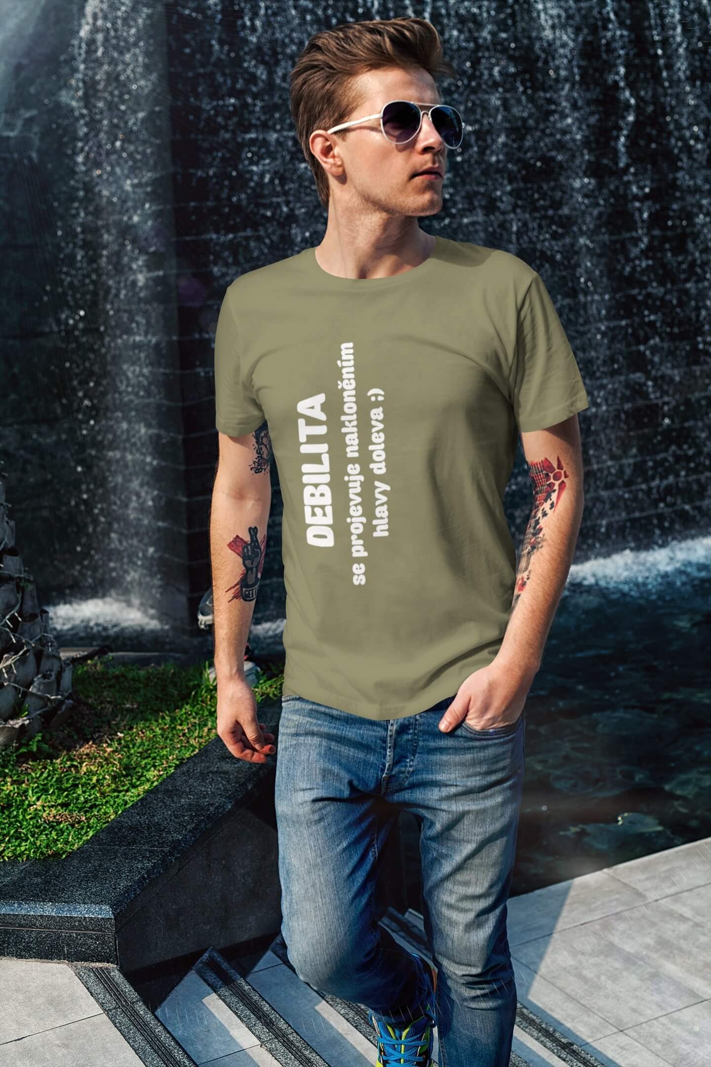 Pánské tričko Debilita Barva: Svetlá khaki, Velikost: XL