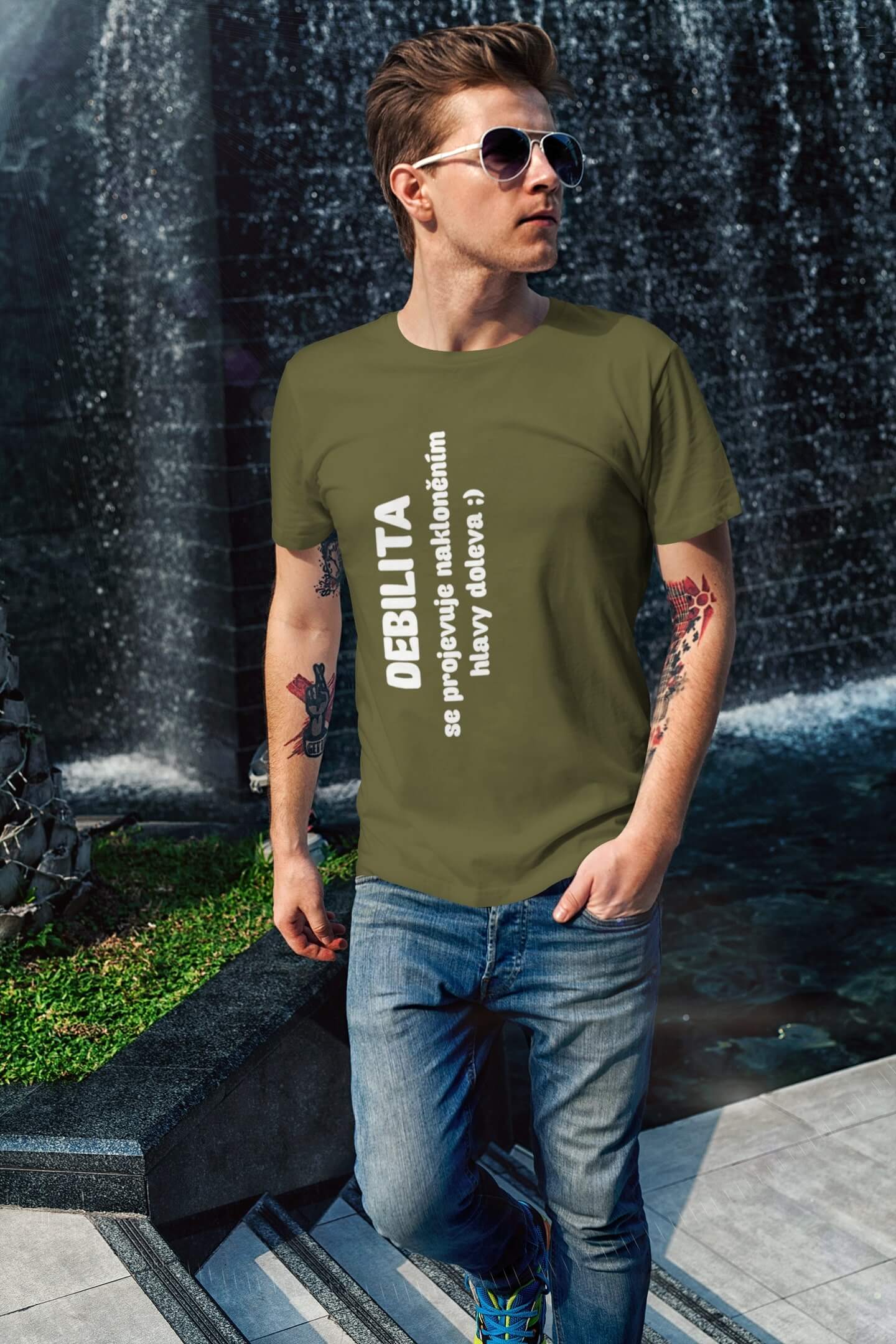 Pánské tričko Debilita Barva: Khaki, Velikost: 2XL