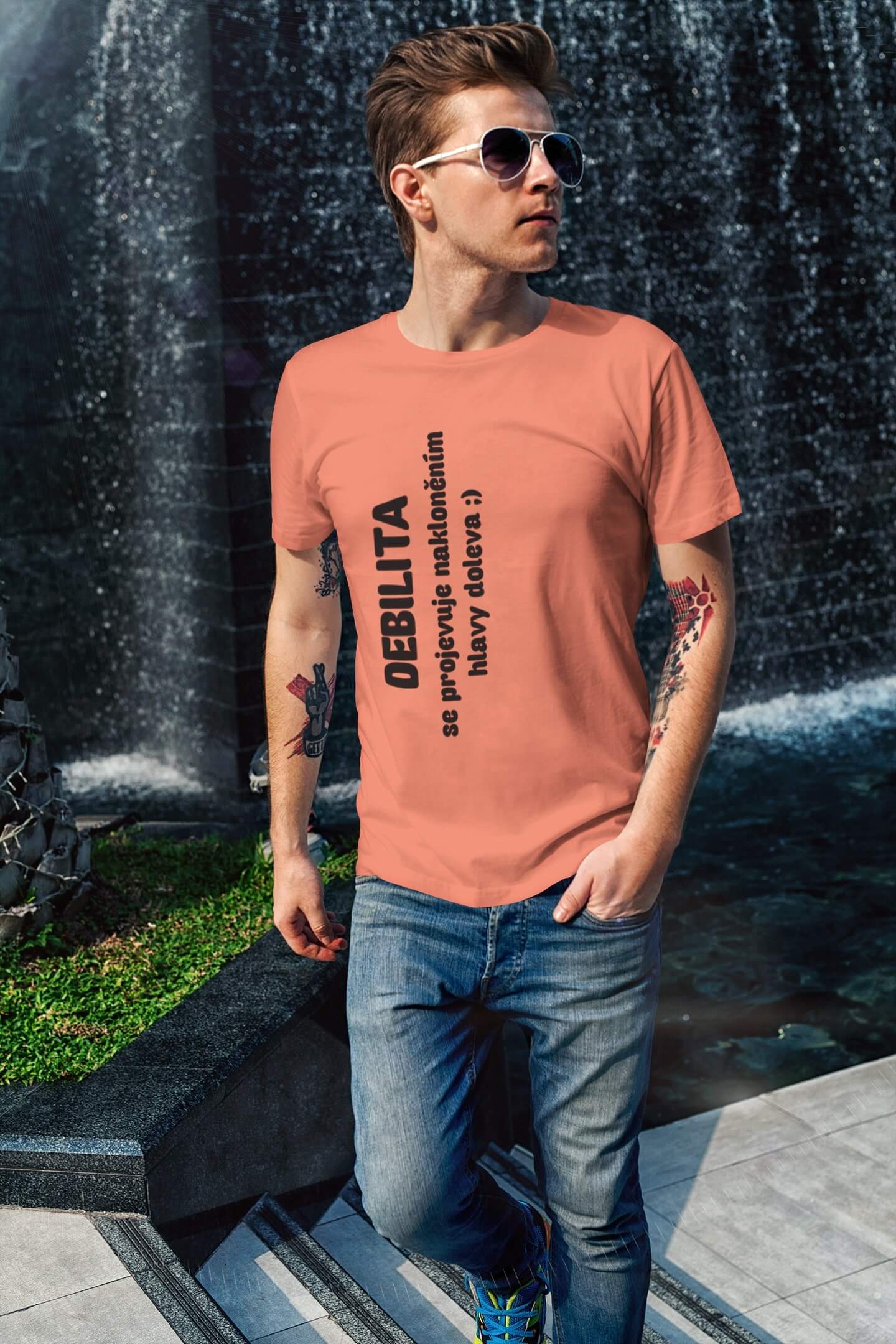 Pánské tričko Debilita Barva: Korálová, Velikost: 2XL
