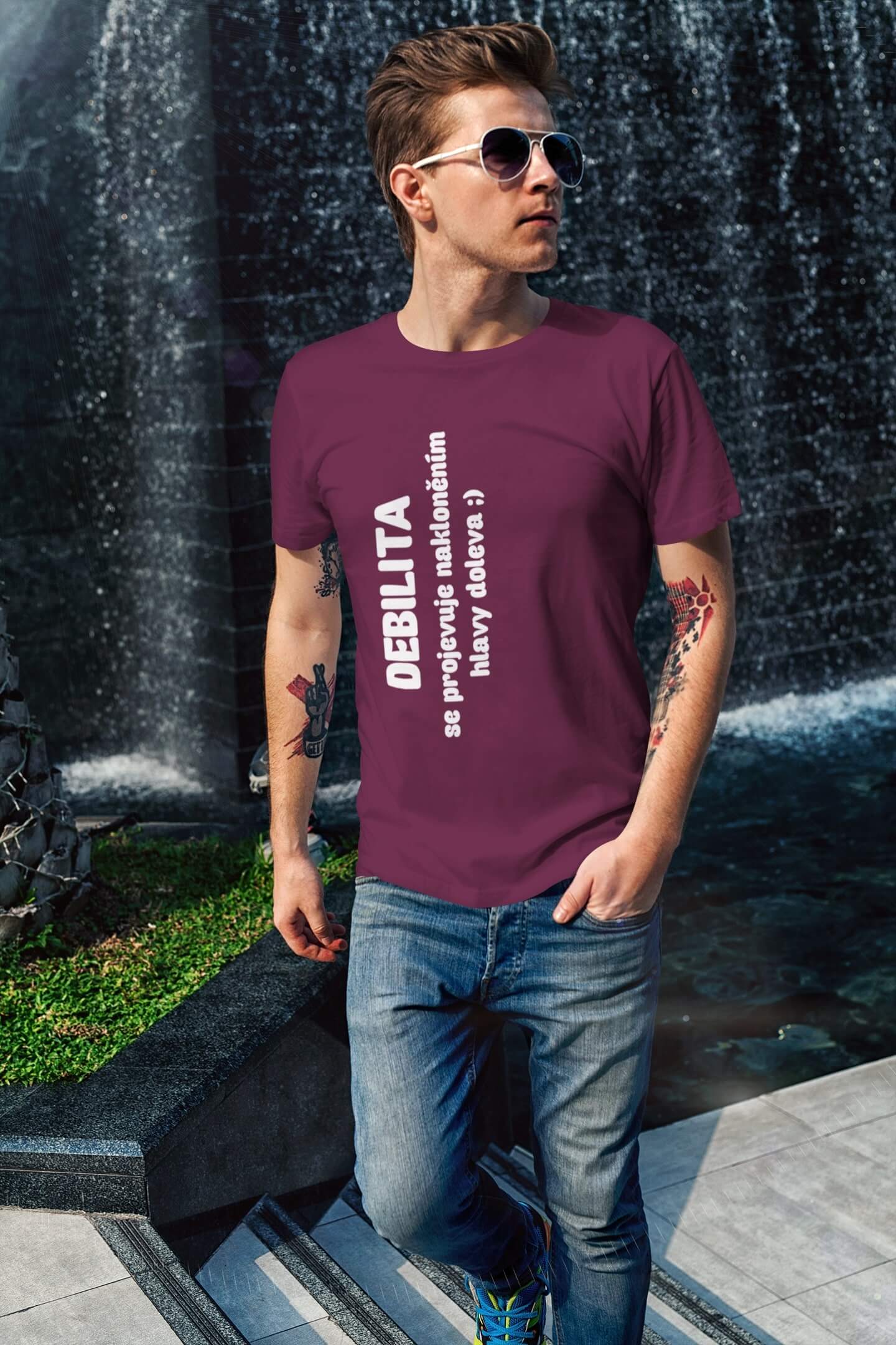 Pánské tričko Debilita Barva: Fuchsiová, Velikost: L