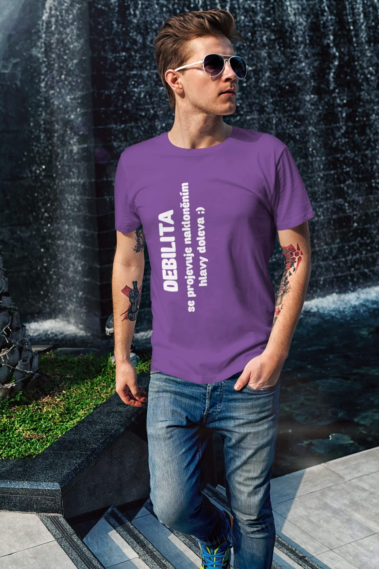 Pánské tričko Debilita Barva: Fialová, Velikost: 2XL