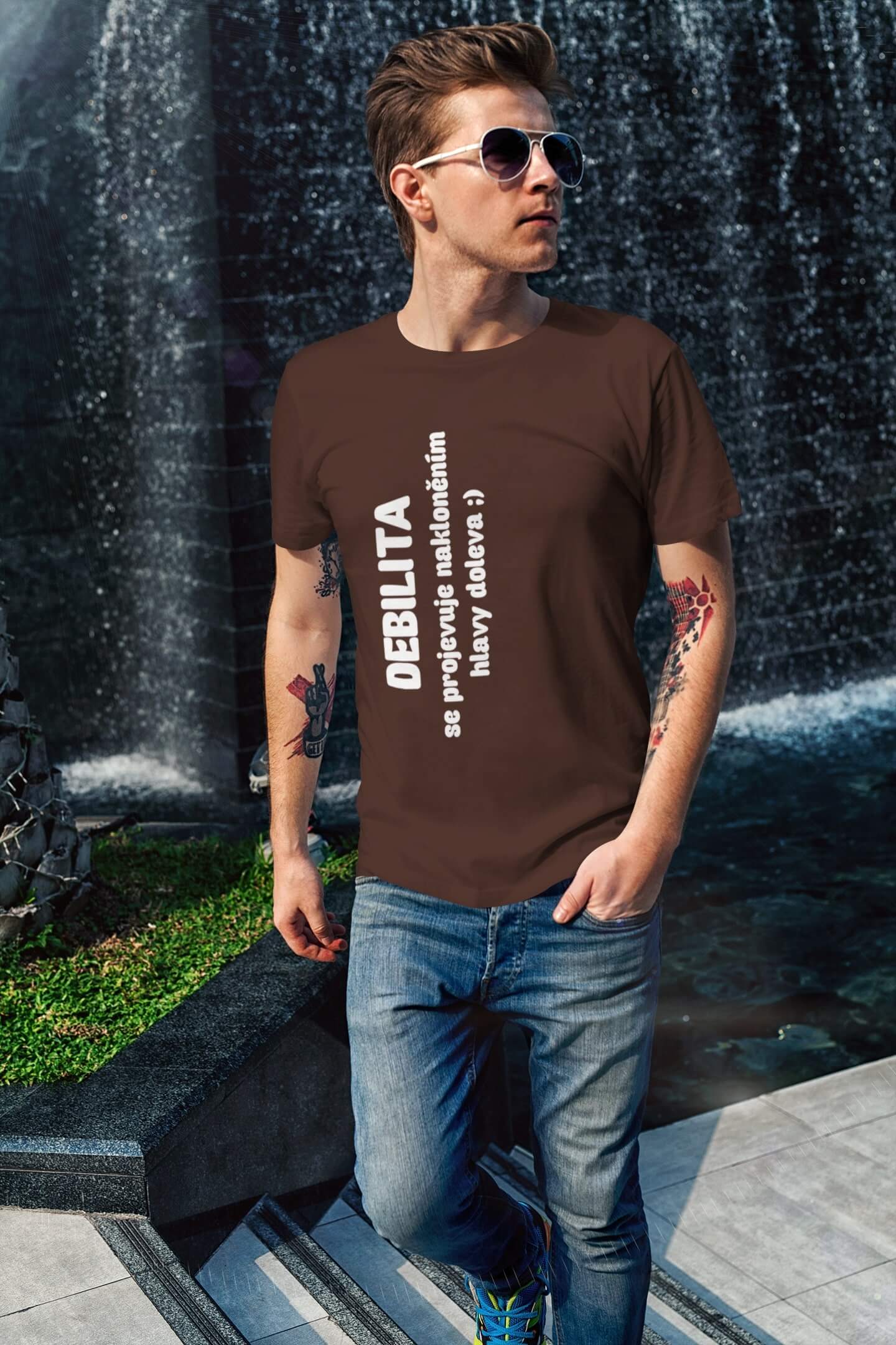 Pánské tričko Debilita Barva: Čokoládová, Velikost: 2XL