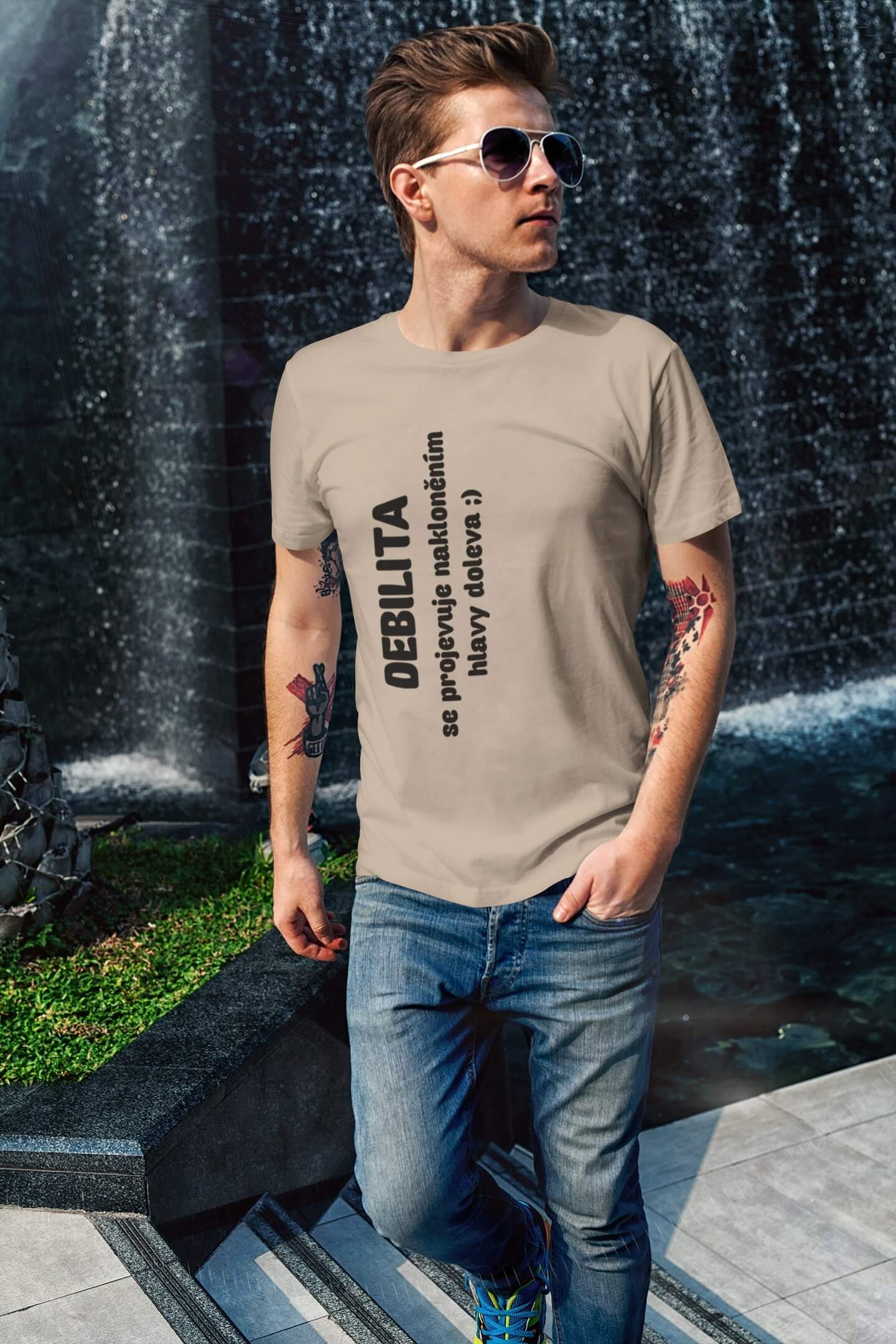 Pánské tričko Debilita Barva: Písková, Velikost: 2XL