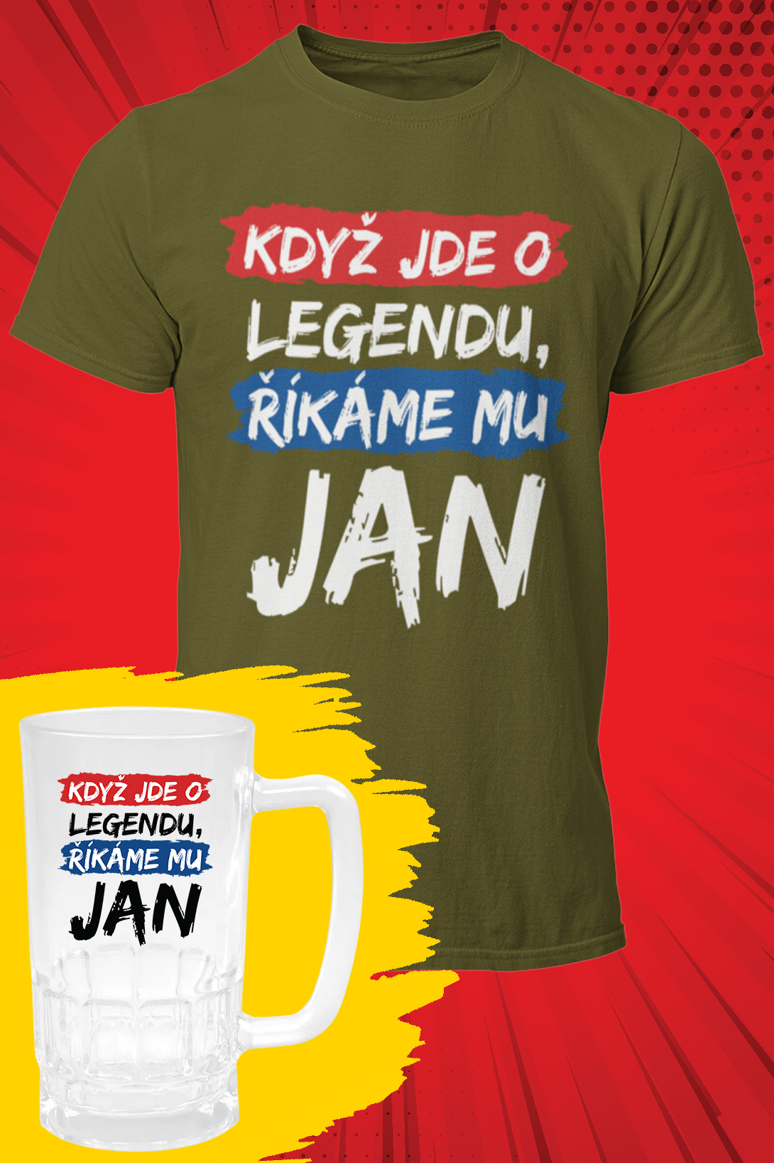 Pánské tričko Jan - SET Barva: Khaki