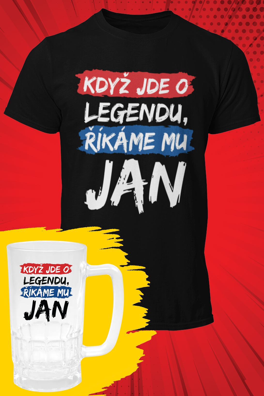 Pánské tričko Jan - SET Barva: Černá